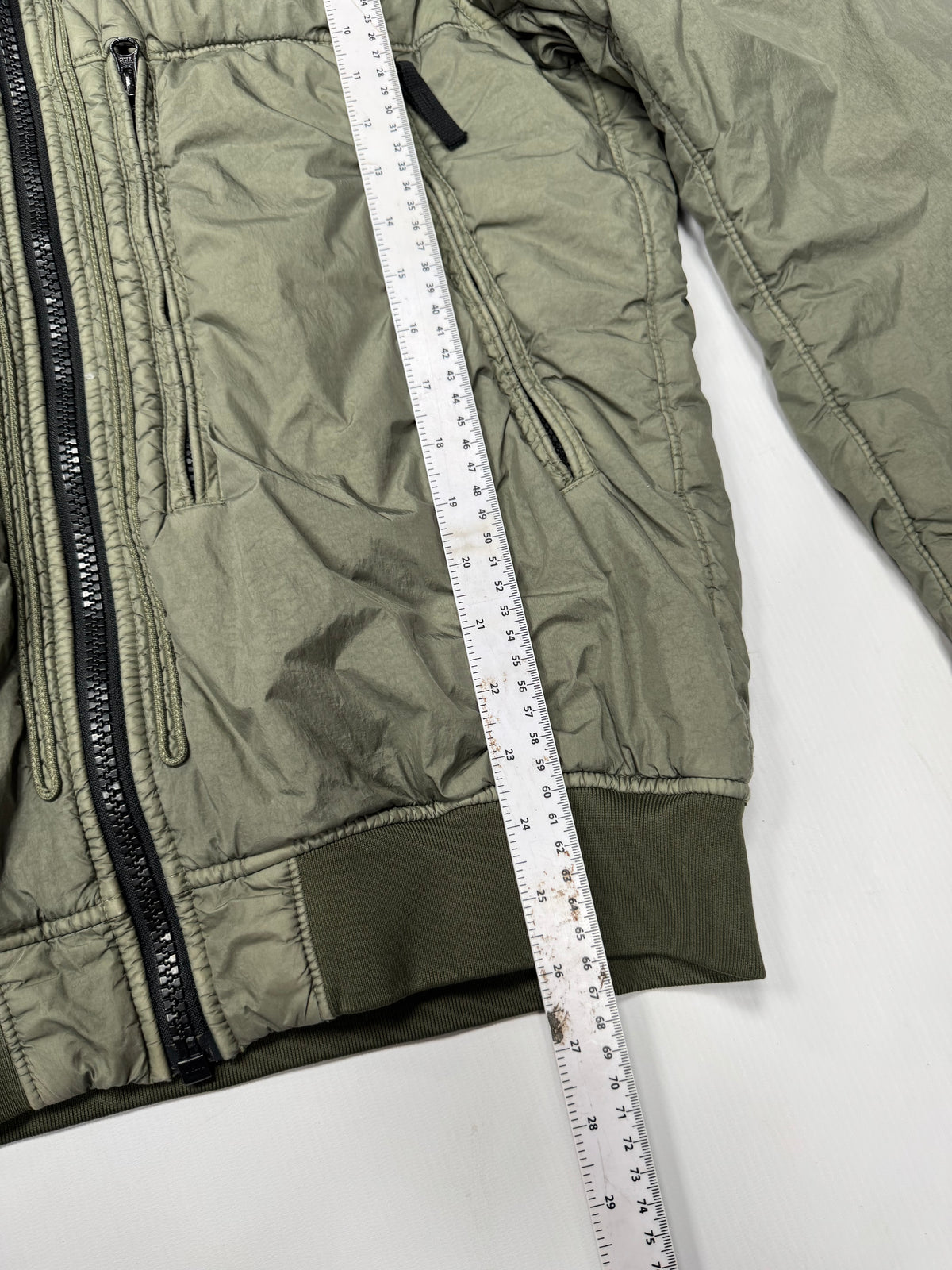 Stone island garment dyed crinkle reps hooded Ny bomber jacket (L)