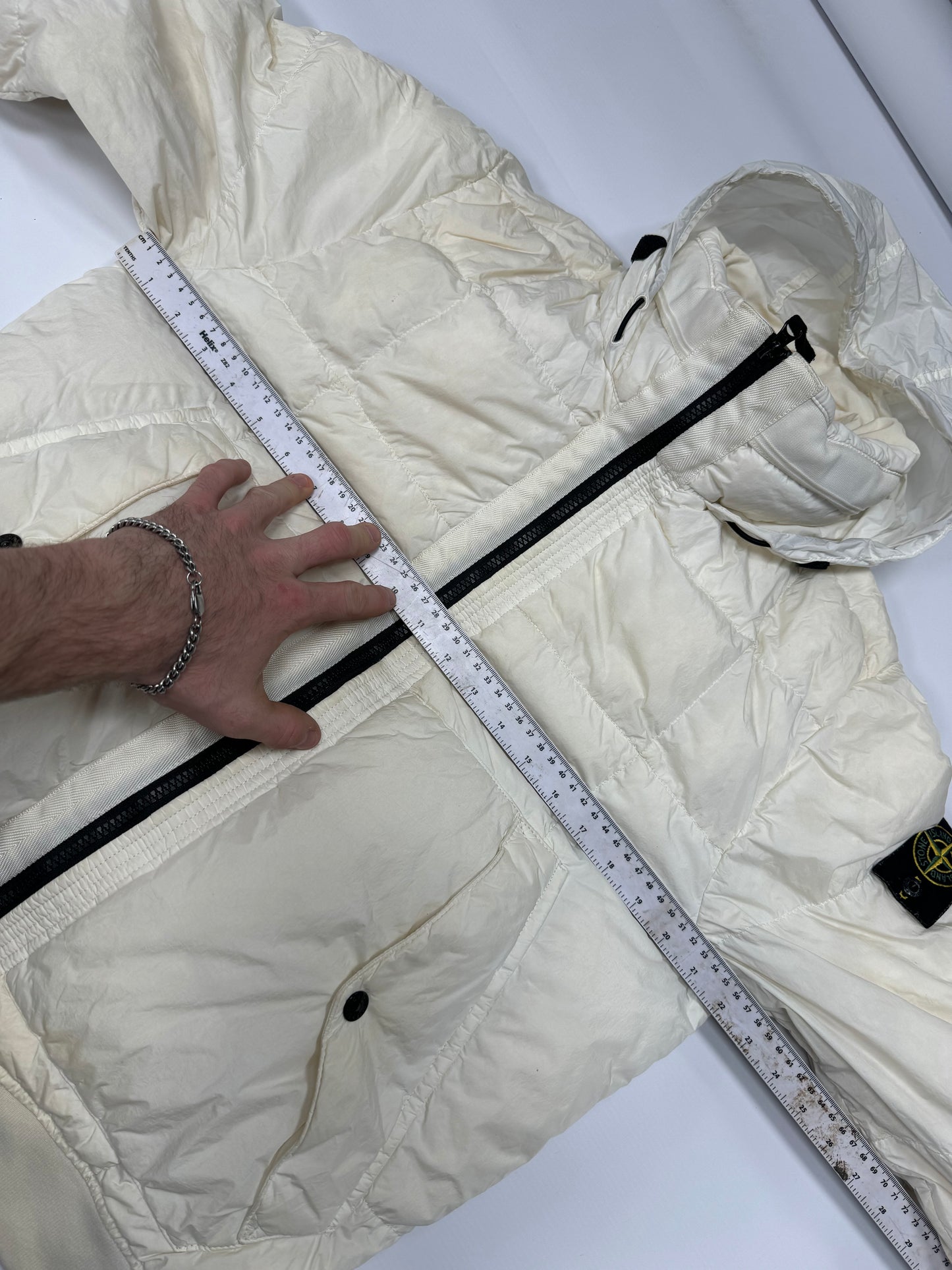 Stone island garment dyed down puffer (S)