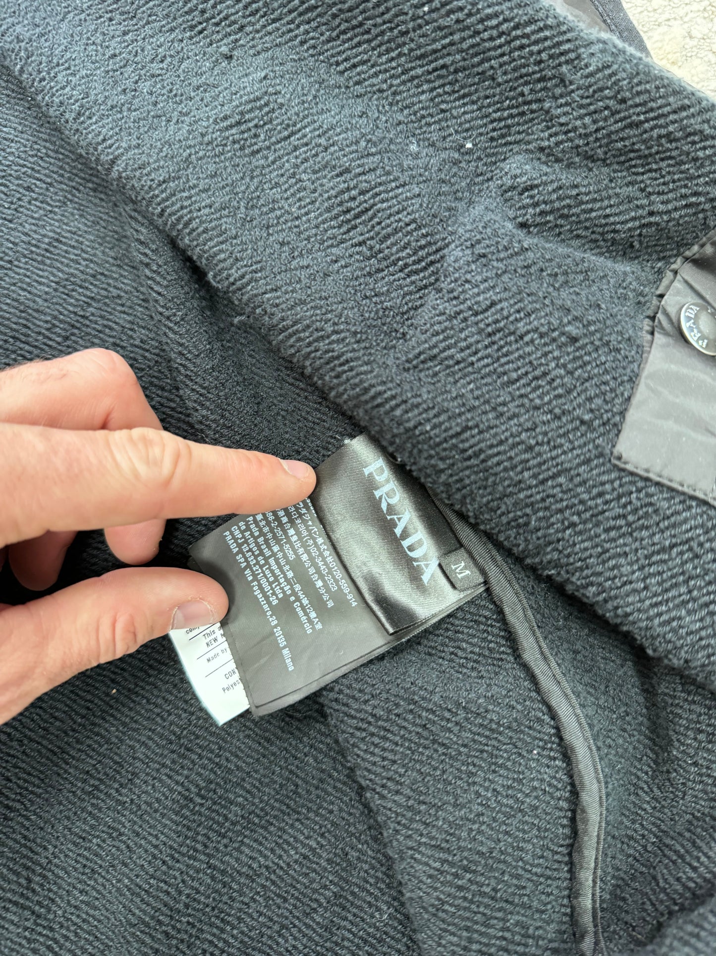 Prada sport nylon panel zip up hoodie (M)