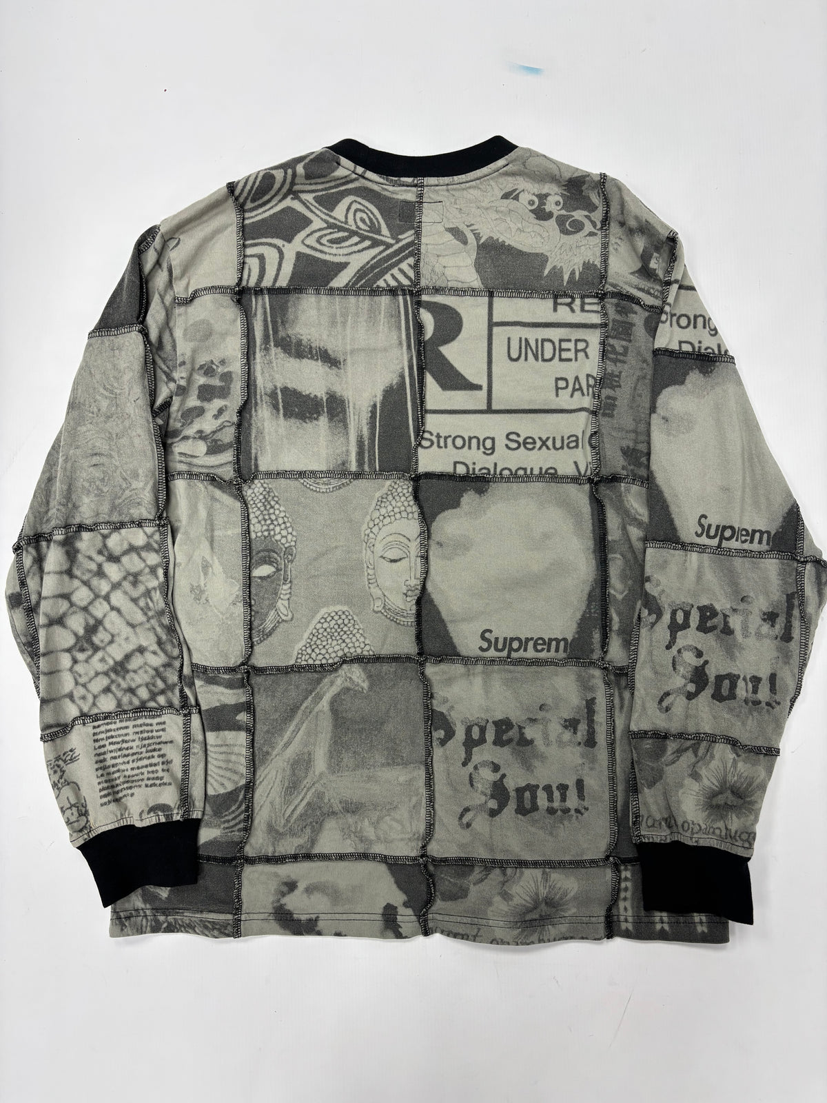 Supreme patchwork long sleeve top (M)