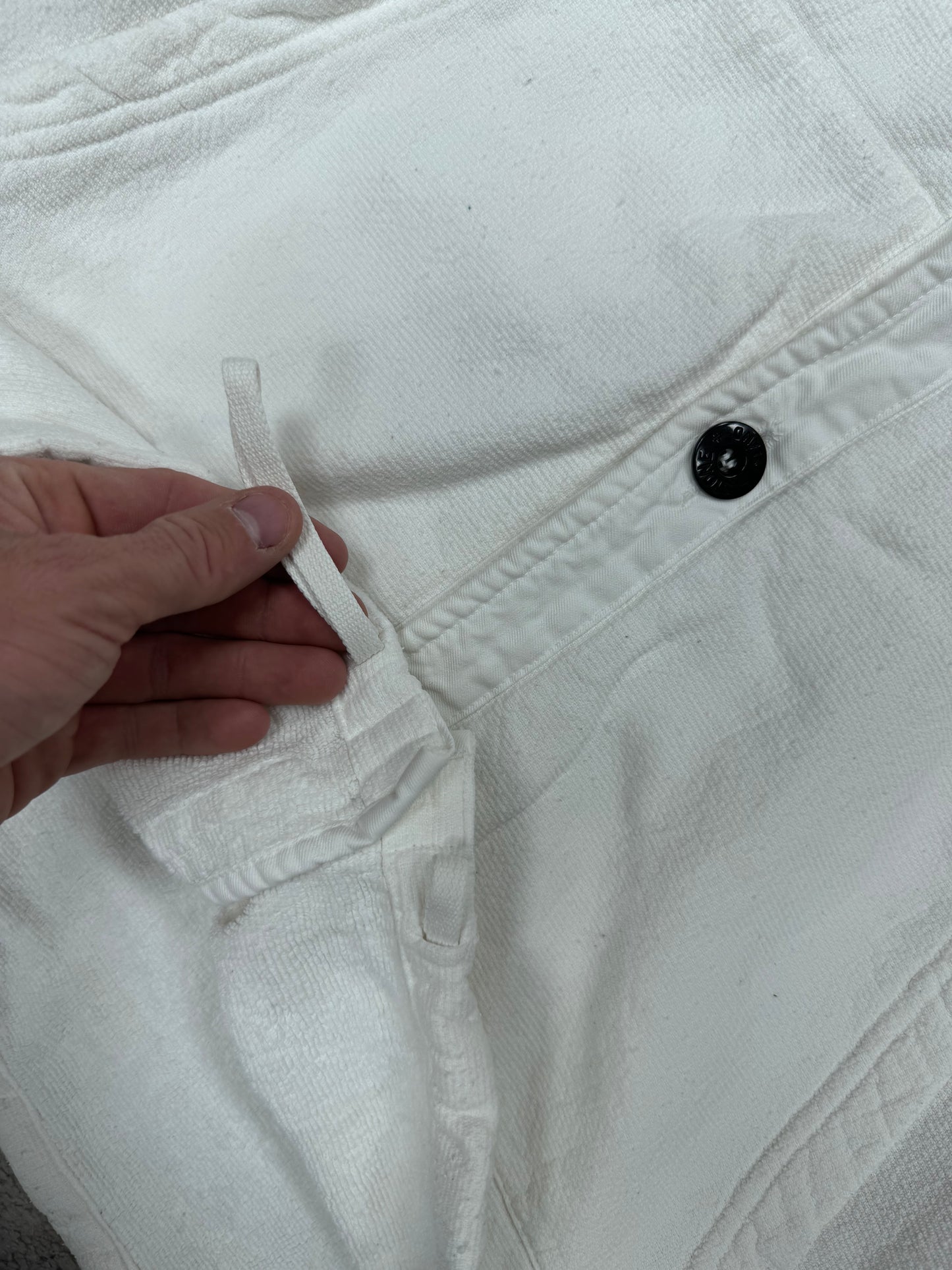 Stone island button up flannel hoodie (M)