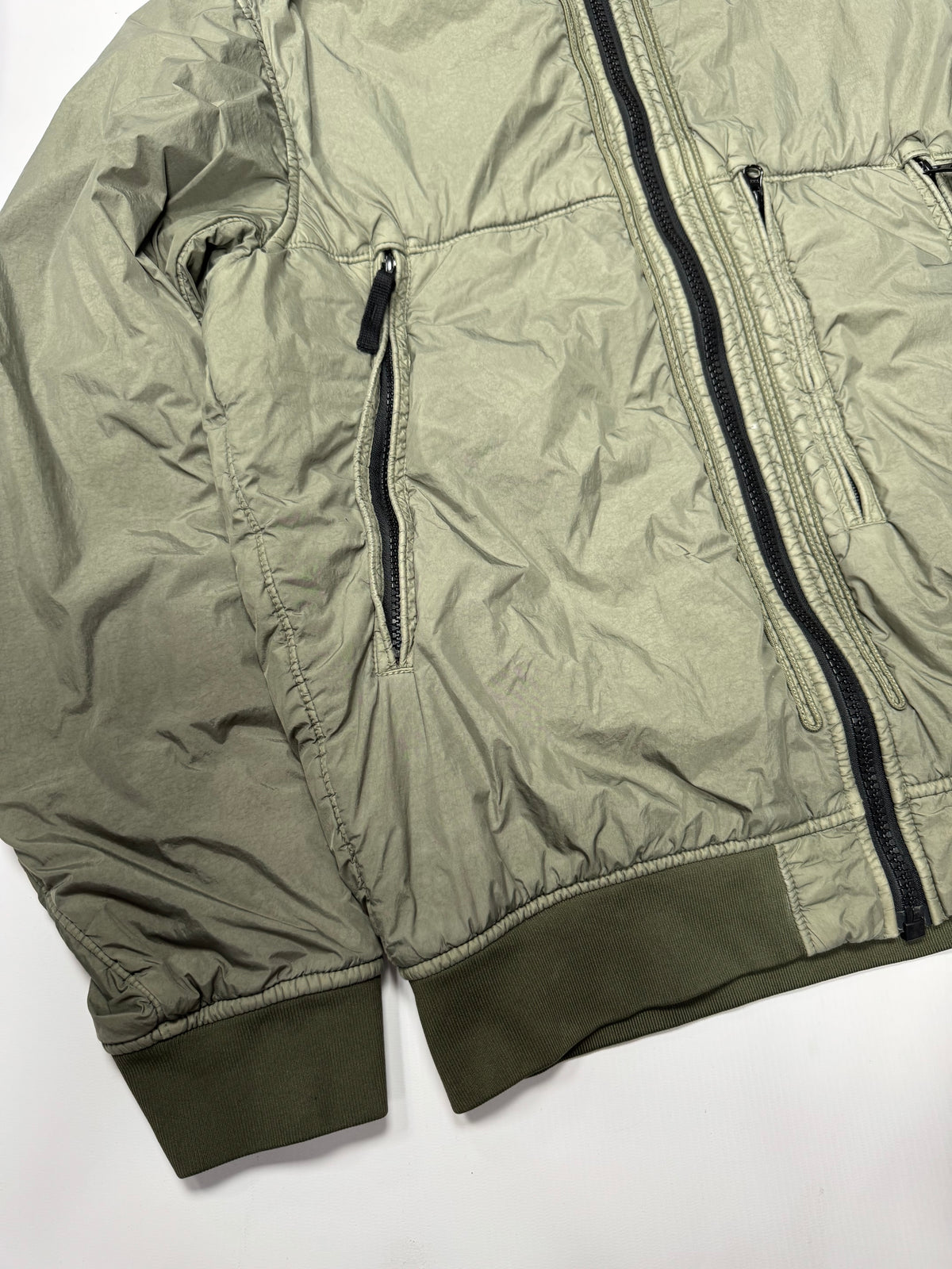Stone island garment dyed crinkle reps hooded Ny bomber jacket (L)