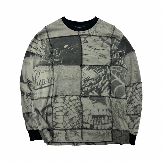 Supreme patchwork long sleeve top (M)
