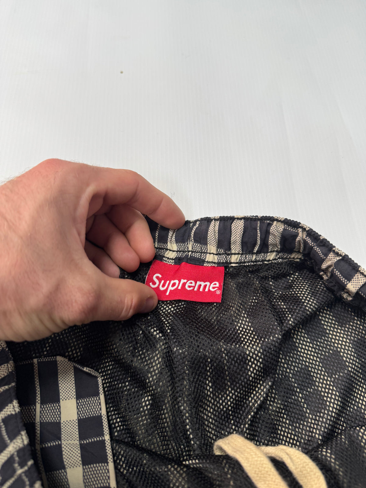 Supreme plaid track pants (M)