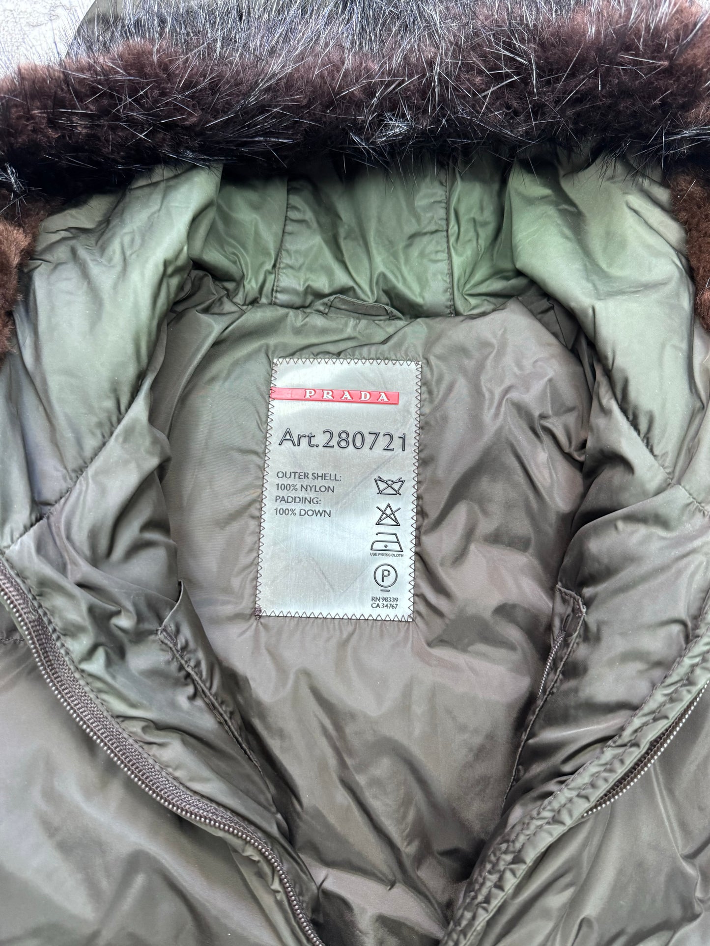 Prada sport fur hood jacket (S)