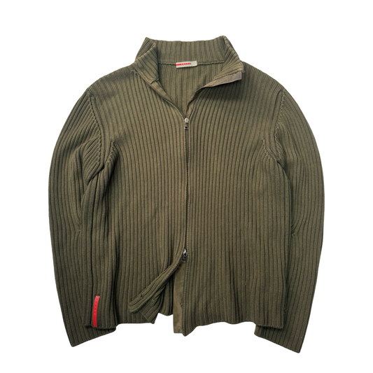 Prada sport lana wool knit zip up (L)
