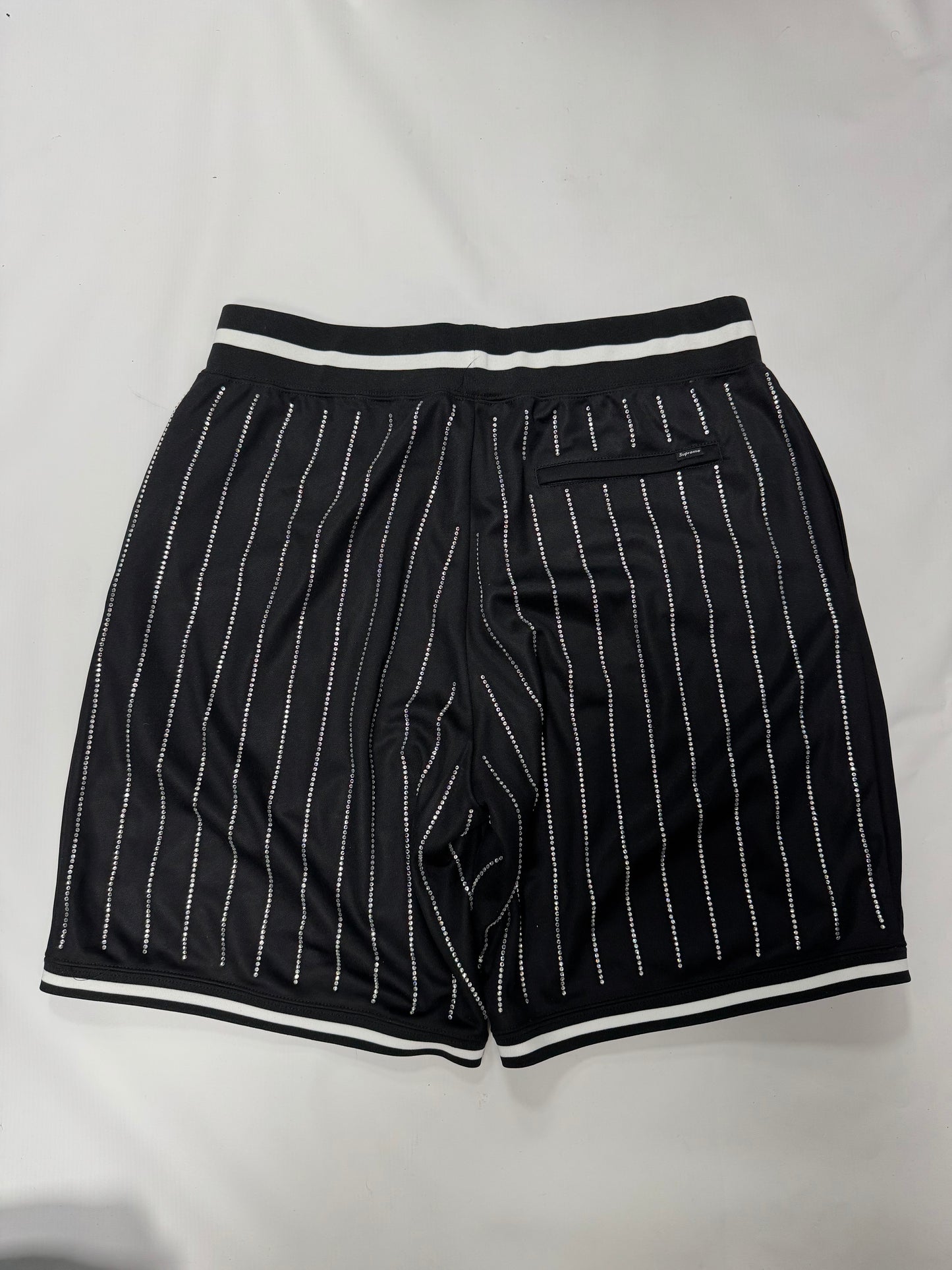 Supreme rhinestone jersey jogger shorts (M)