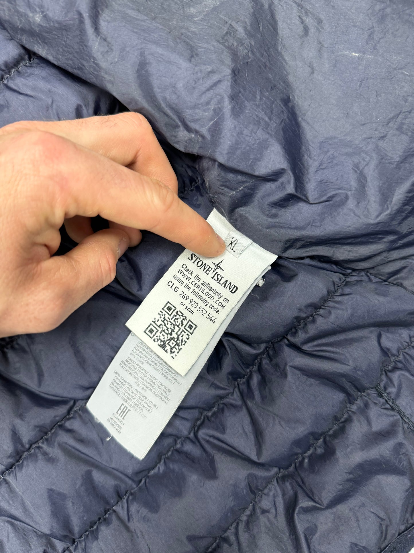 Stone island garment dyed down puffer jacket (XL)