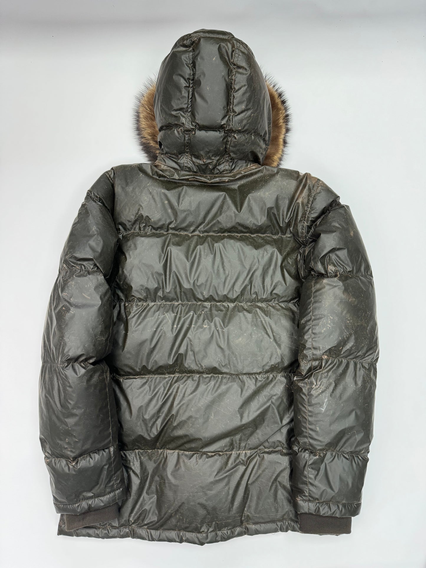 Prada sport fur hood puffer jacket (L)
