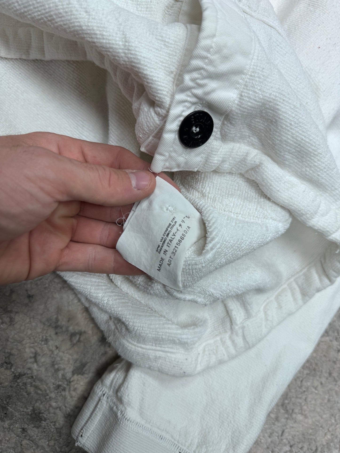 Stone island button up flannel hoodie (M)