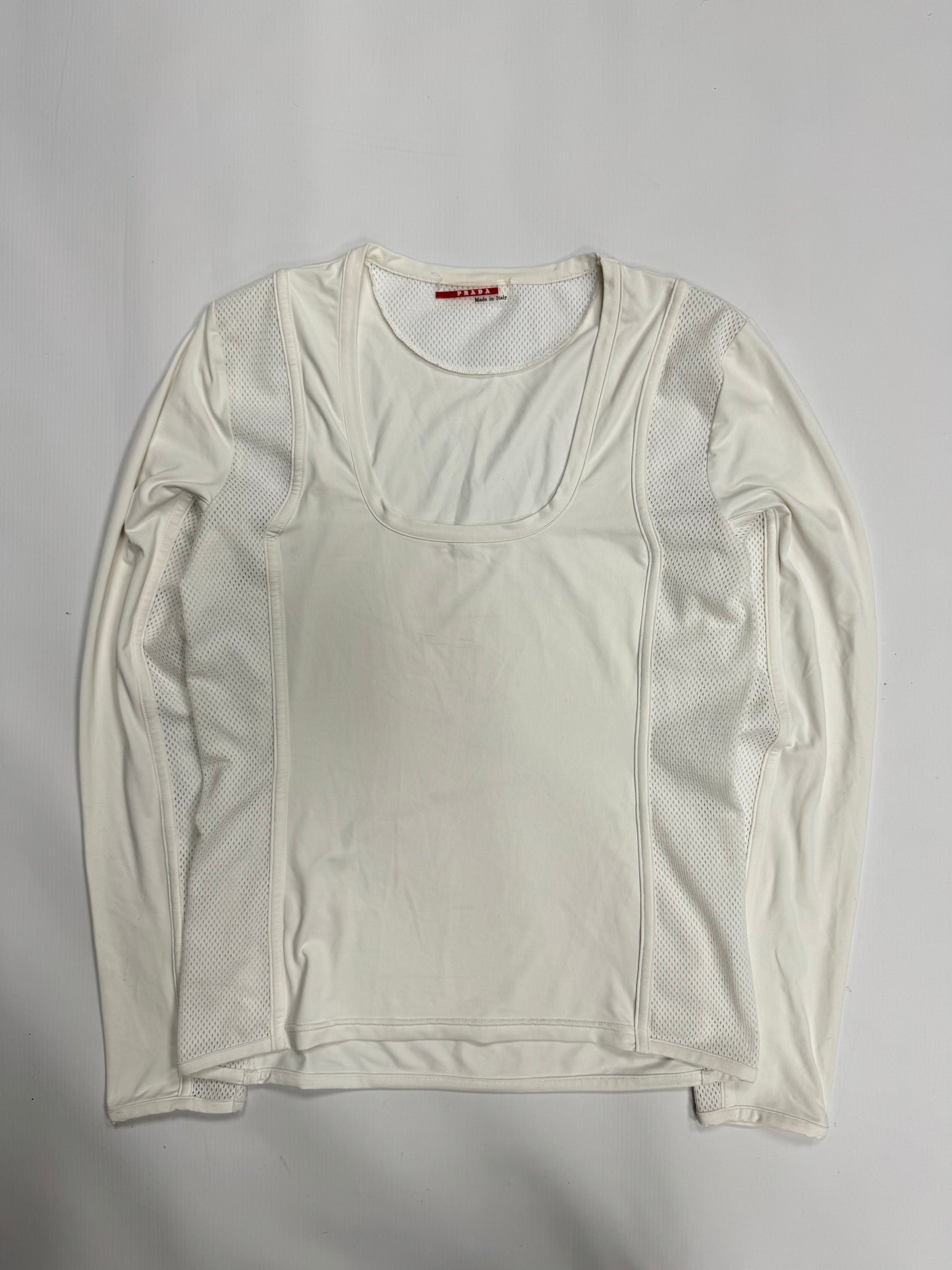 Prada sport mesh panel long sleeve top (S)