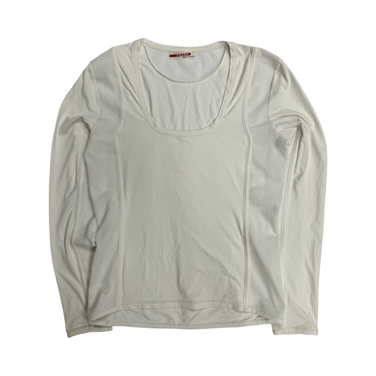 Prada sport mesh panel long sleeve top (S)