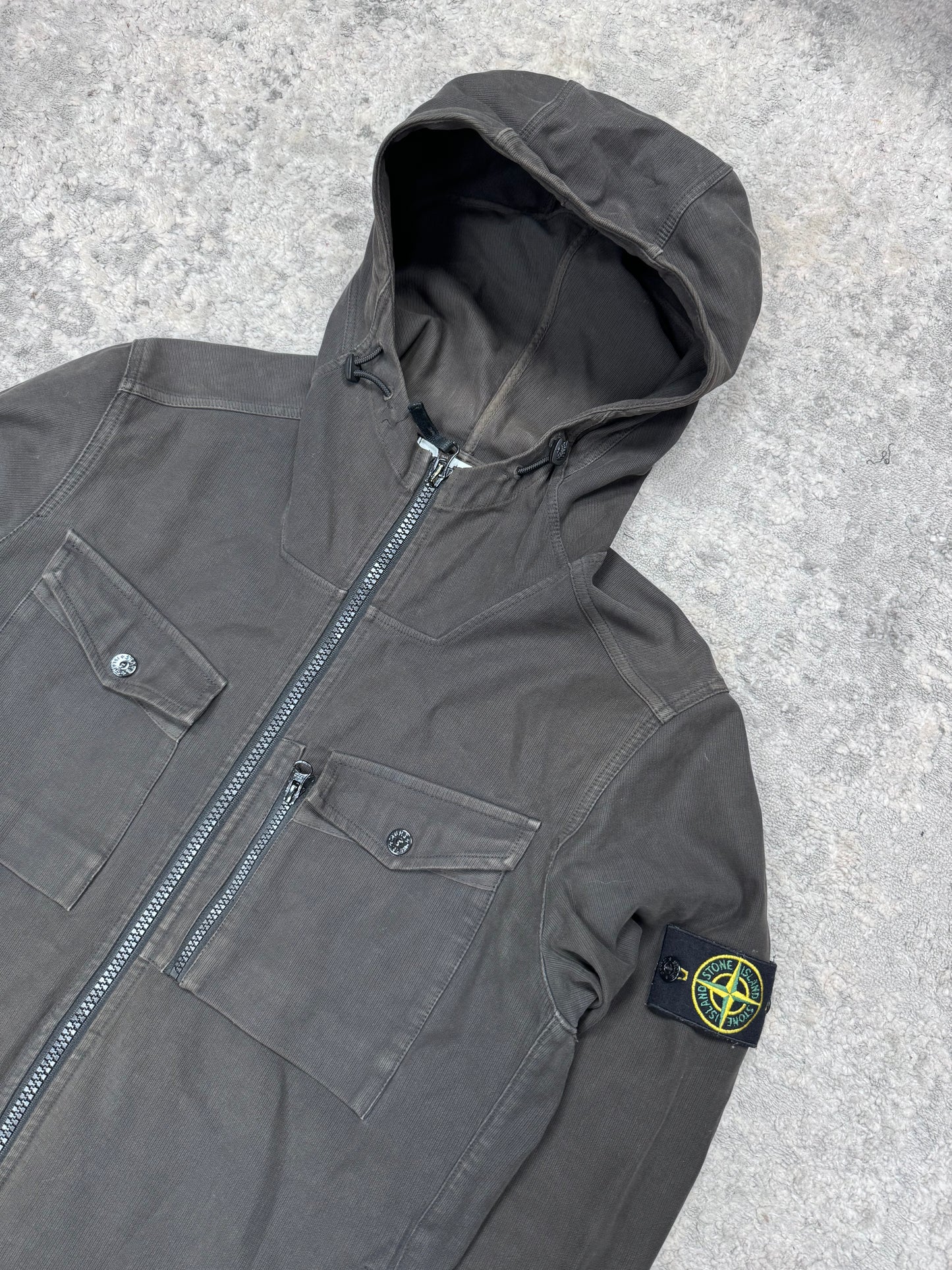 Stone island hooded over shirt (M)