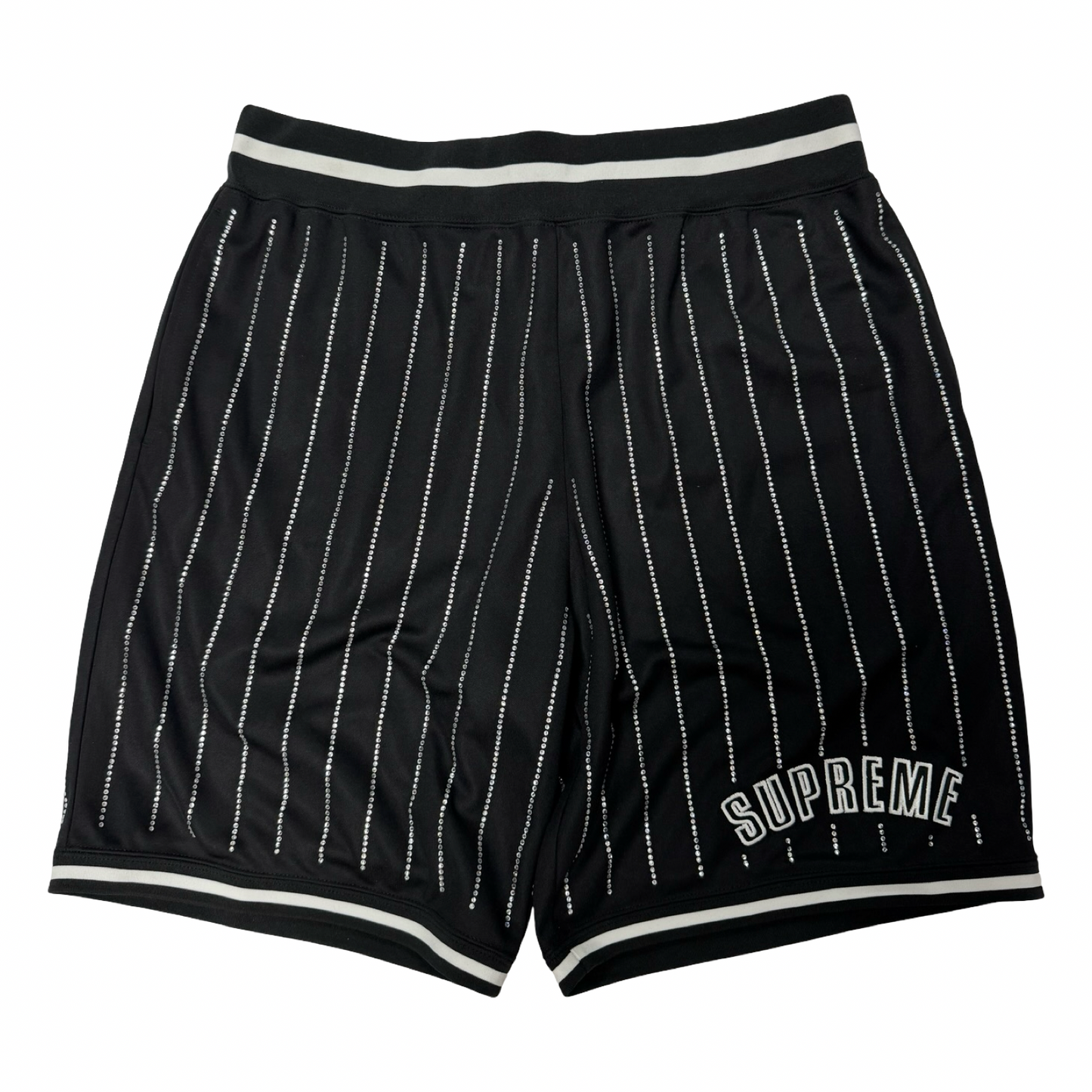 Supreme rhinestone jersey jogger shorts (M)