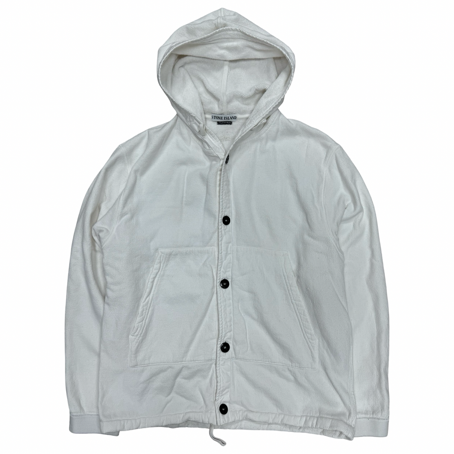 Stone island button up flannel hoodie (M)