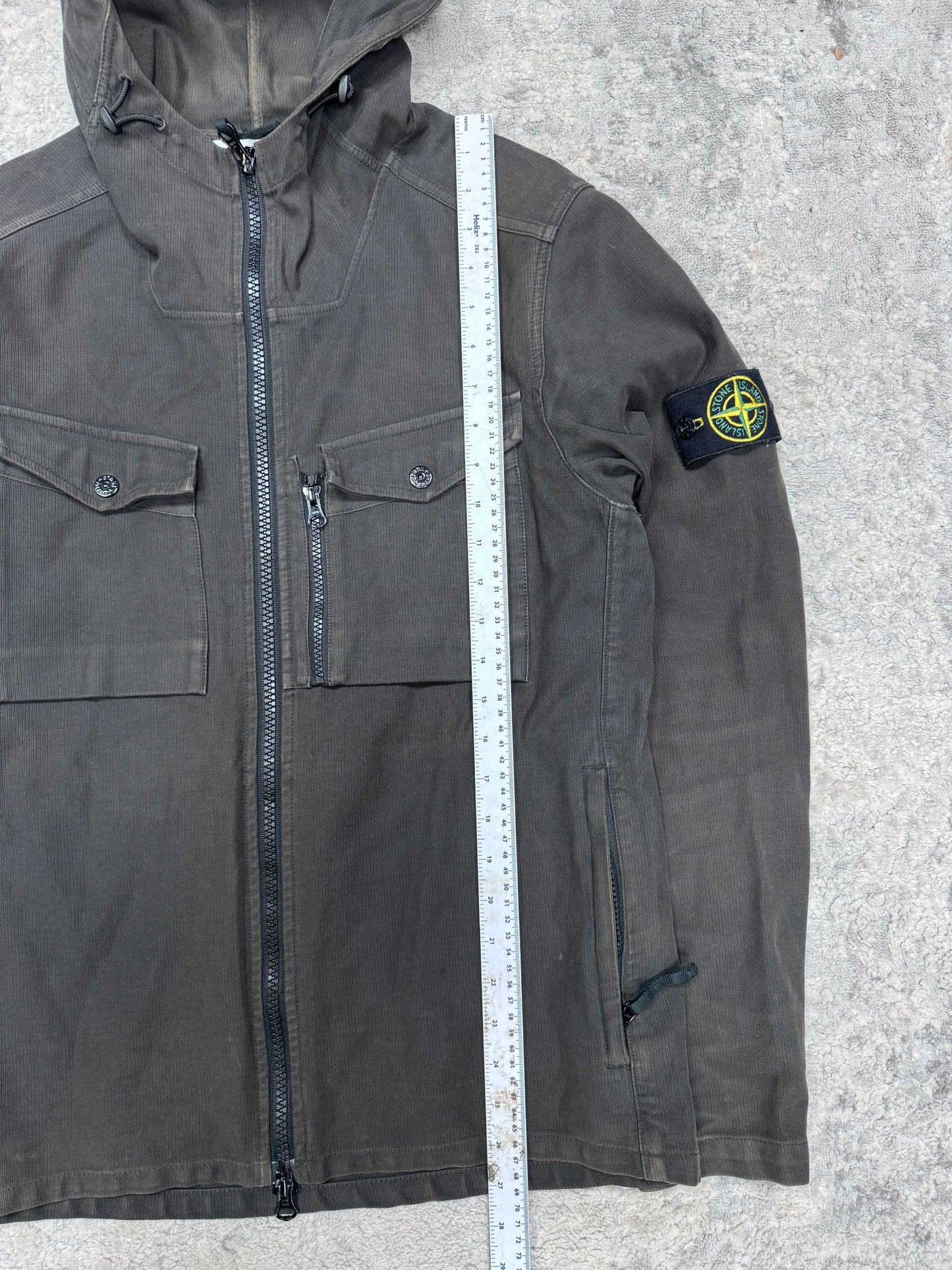 Stone island hooded over shirt (M)