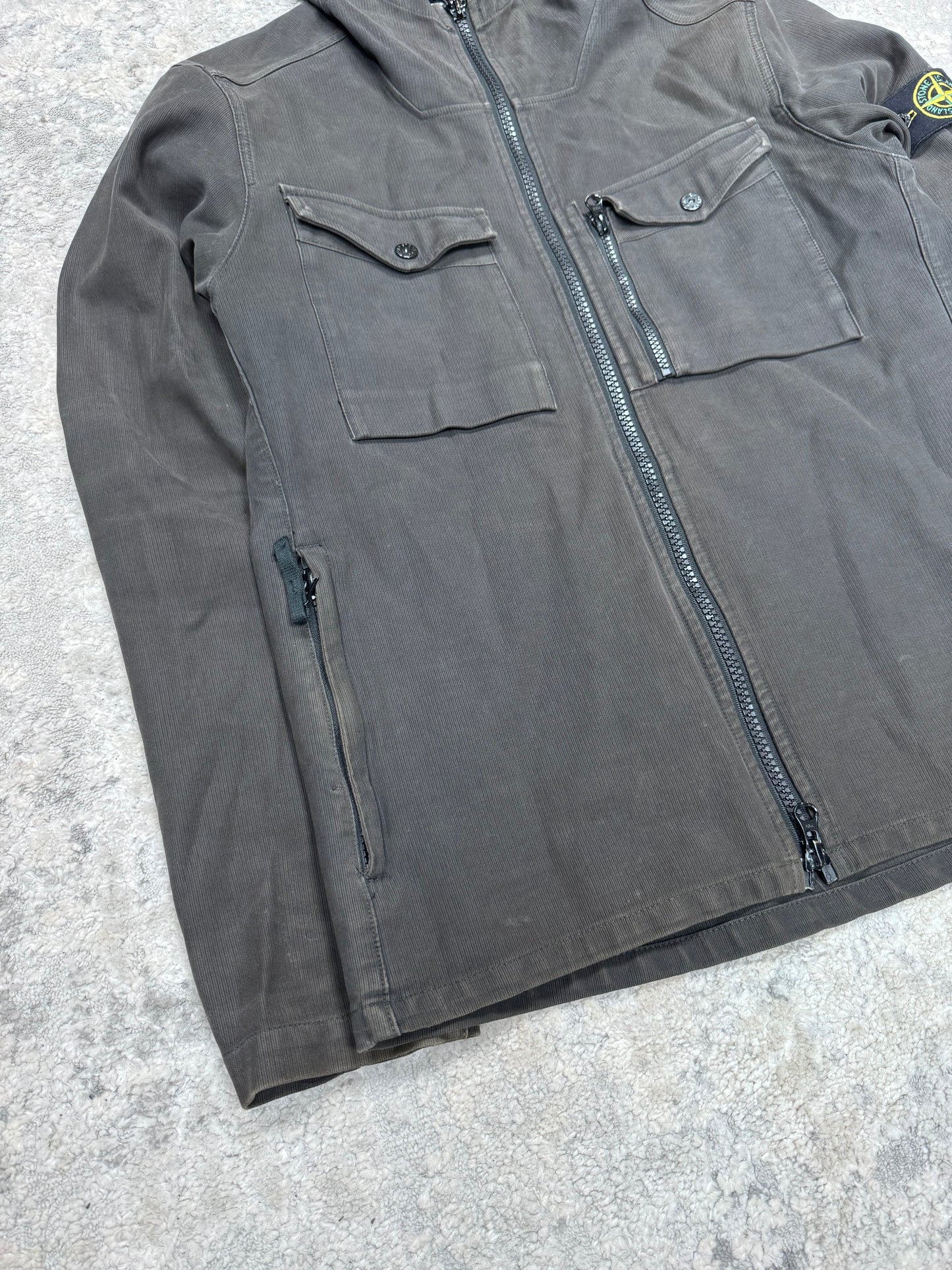 Stone island hooded over shirt (M)