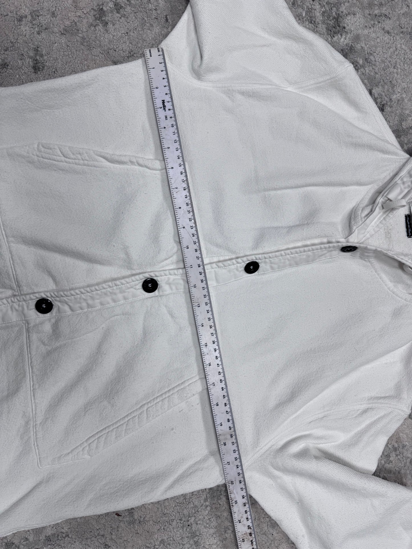 Stone island button up flannel hoodie (M)