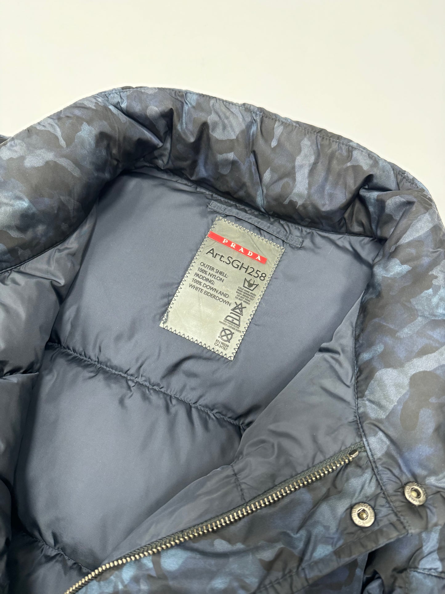 Prada Milano camo down puffer jacket (L)