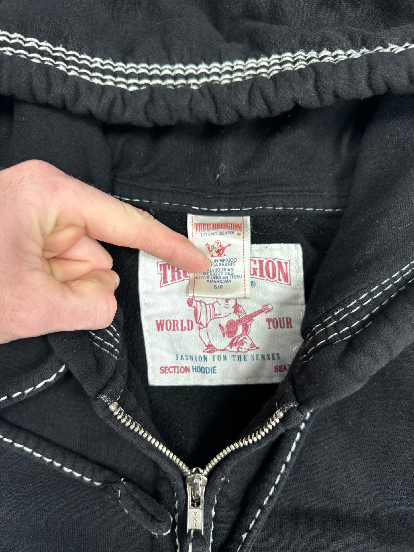 True religion big stitch hoodie (S)