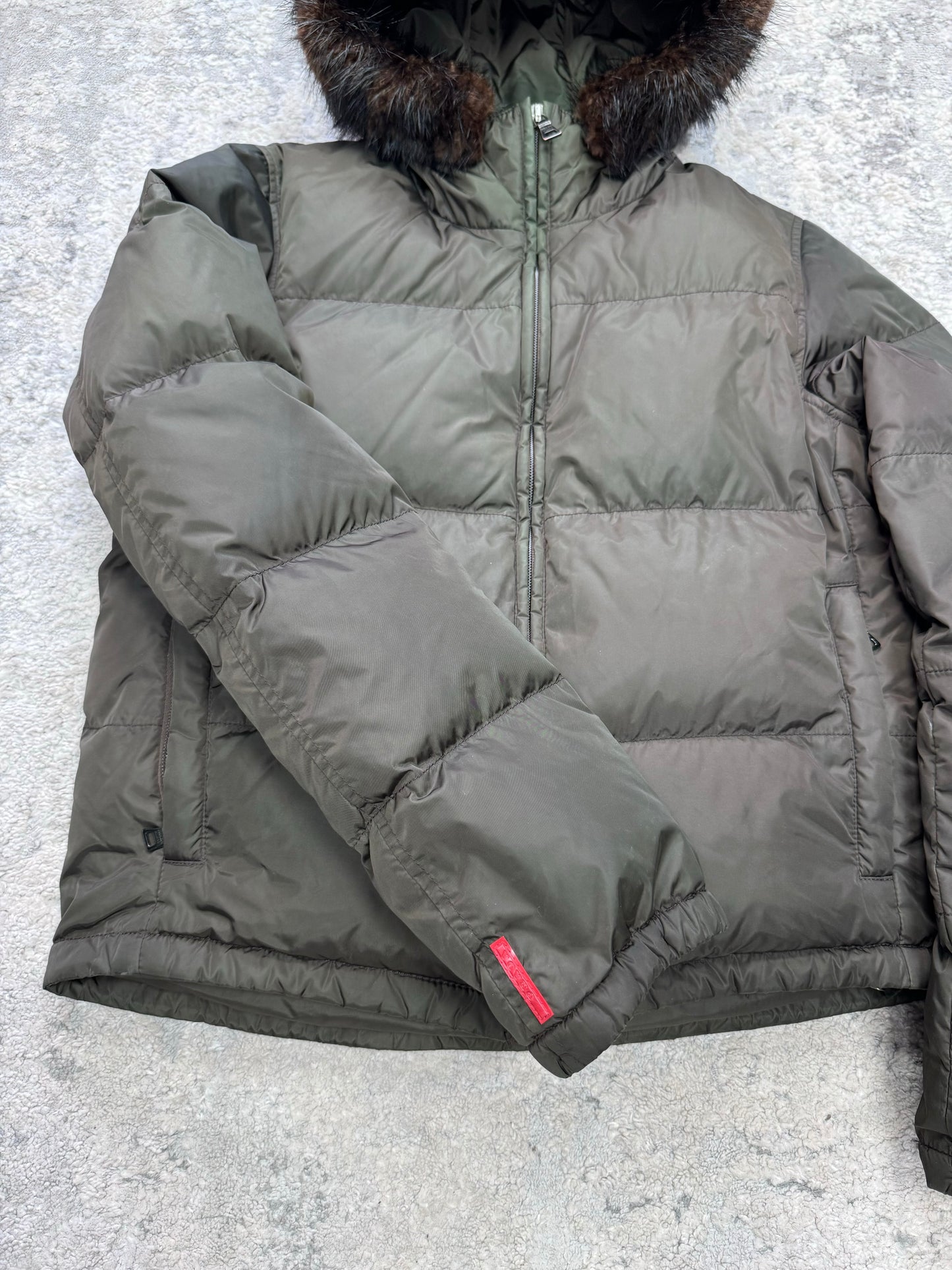 Prada sport fur hood jacket (S)