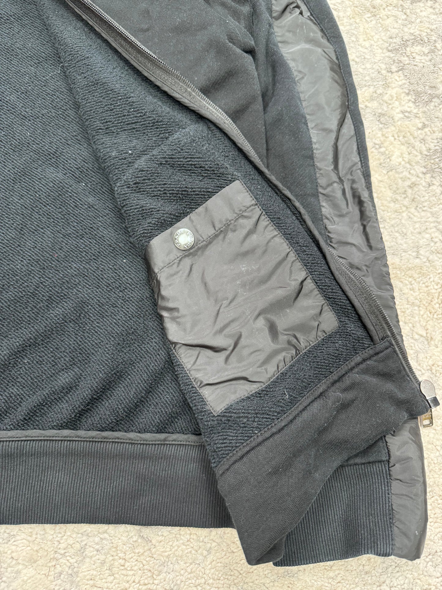 Prada sport nylon panel zip up hoodie (M)