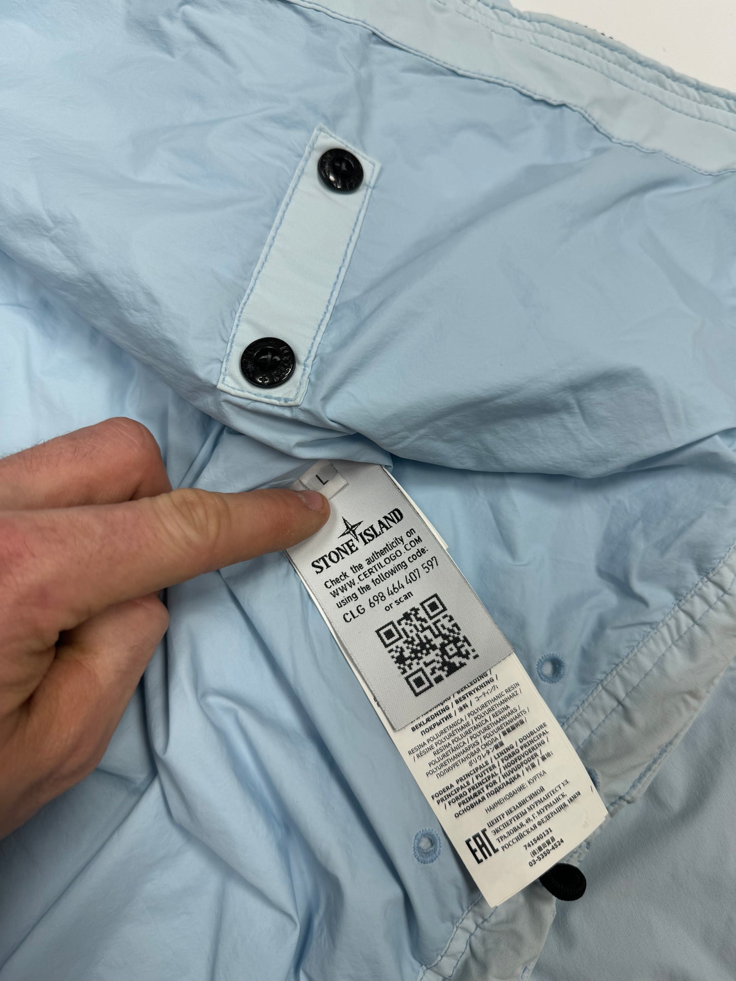 Stone island skin touch nylon TC jacket (L)