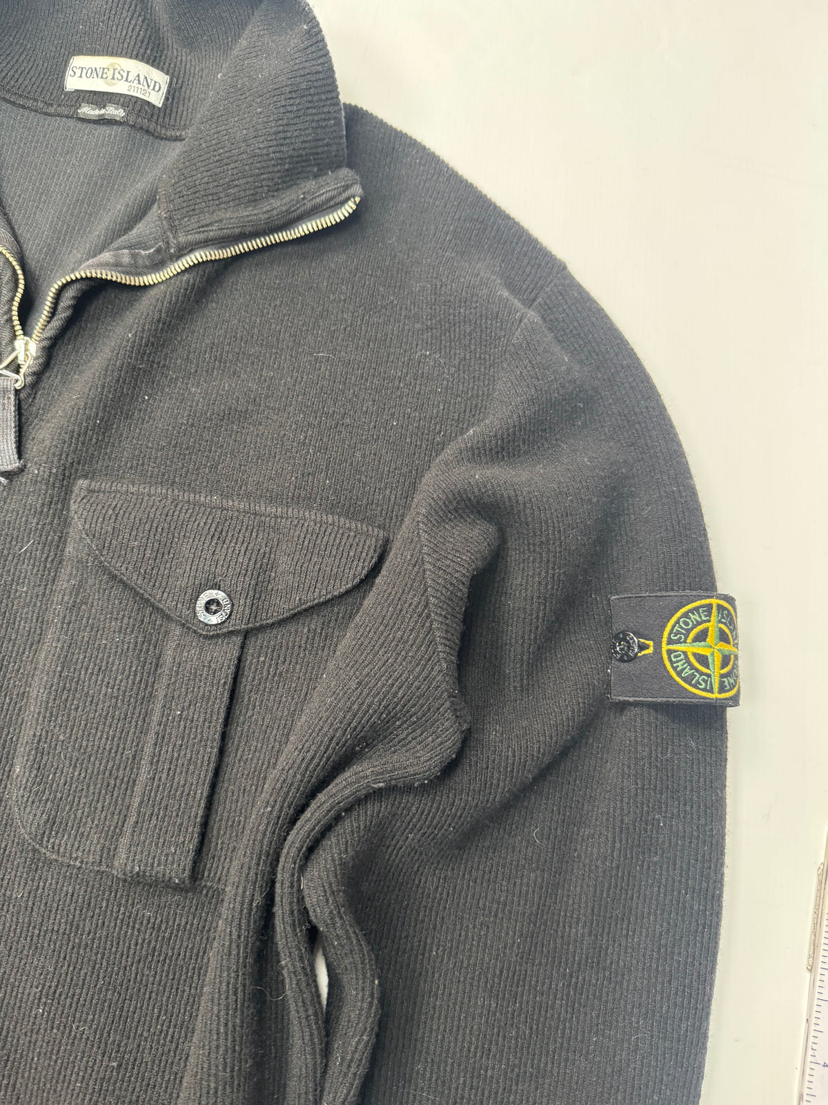 Stone island vintage quarter zip knit sweatshirt (XXL)