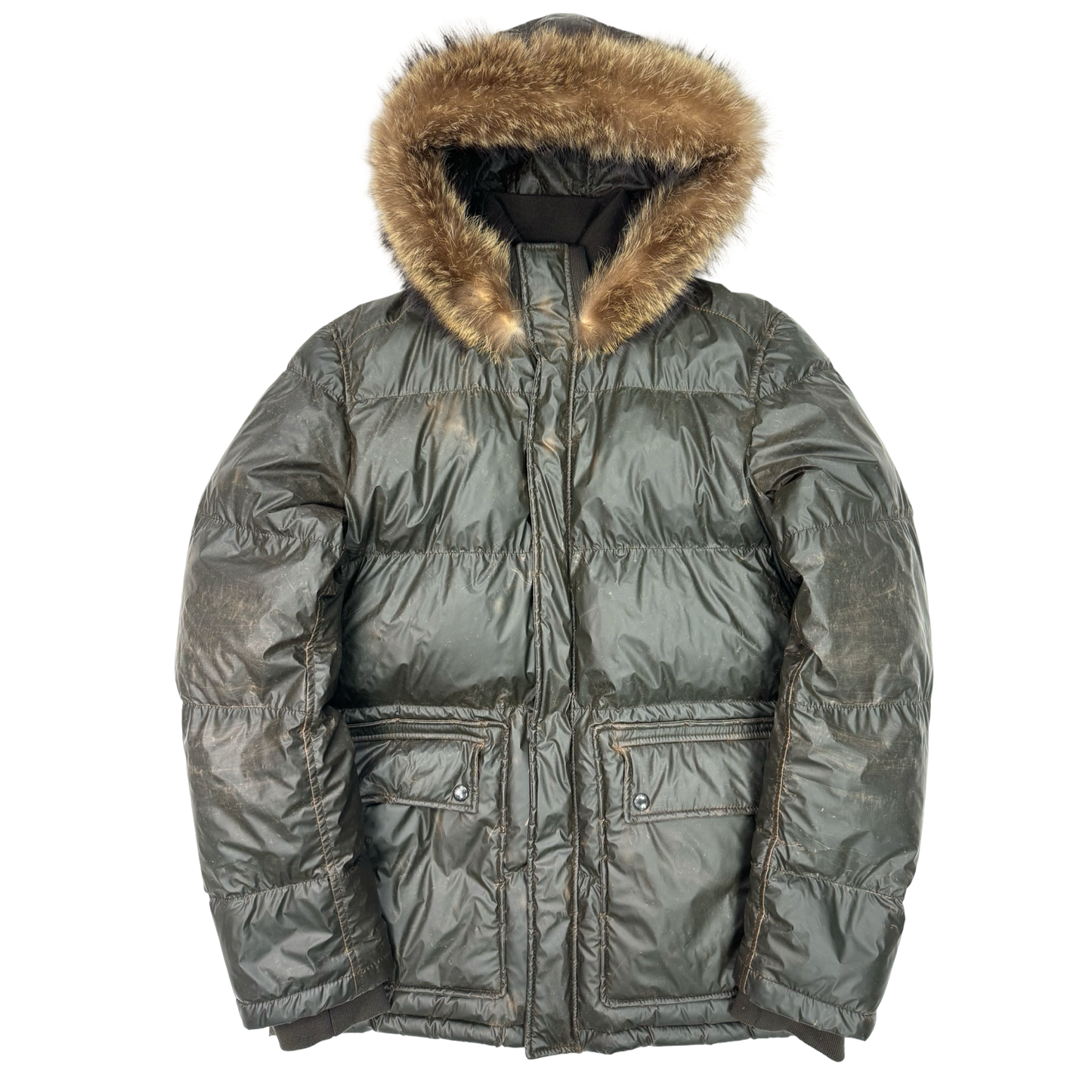 Prada sport fur hood puffer jacket (L)