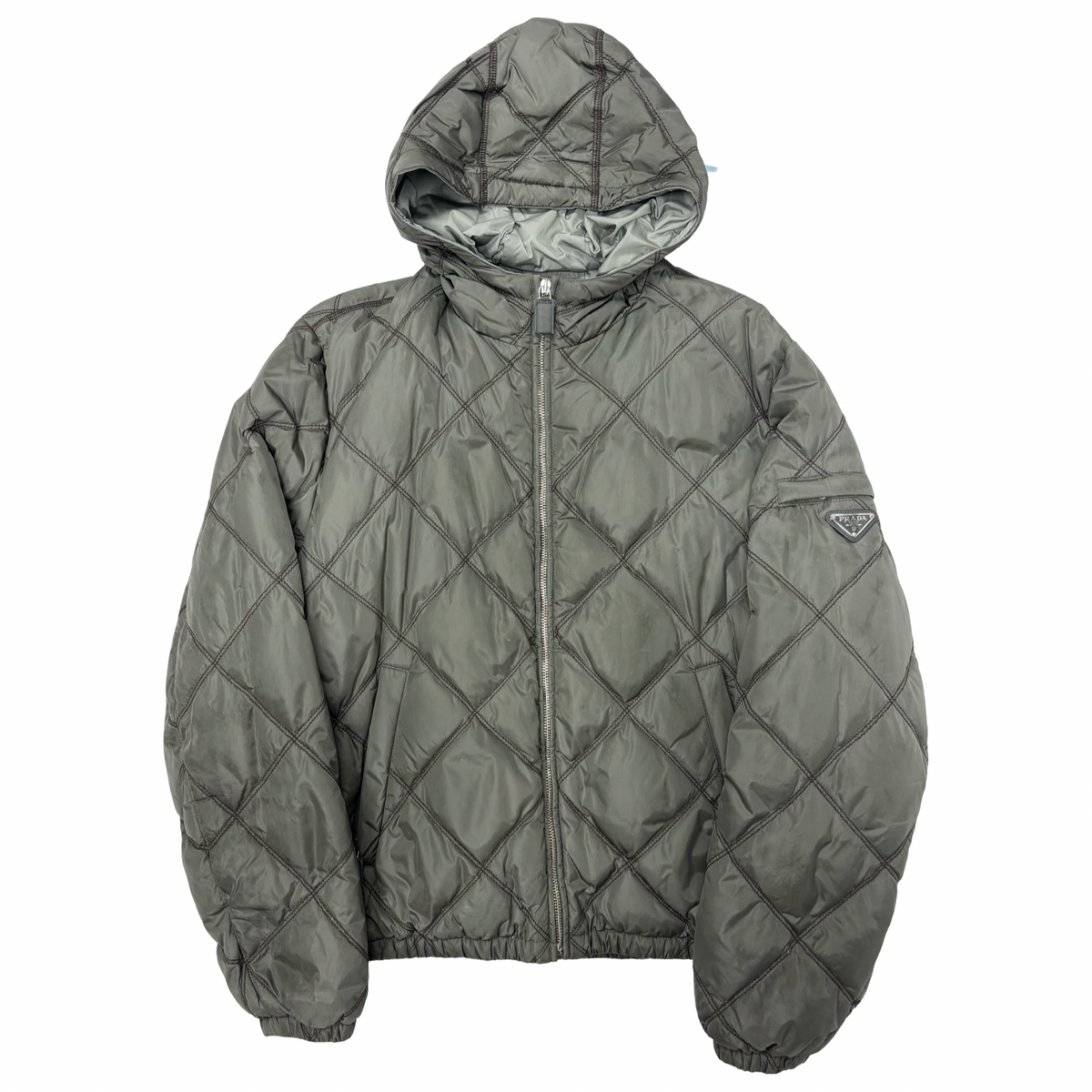 Prada Milano nylon diamond stitch down jacket (L)