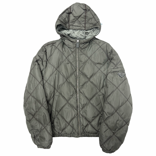 Prada Milano nylon diamond stitch down jacket (L)