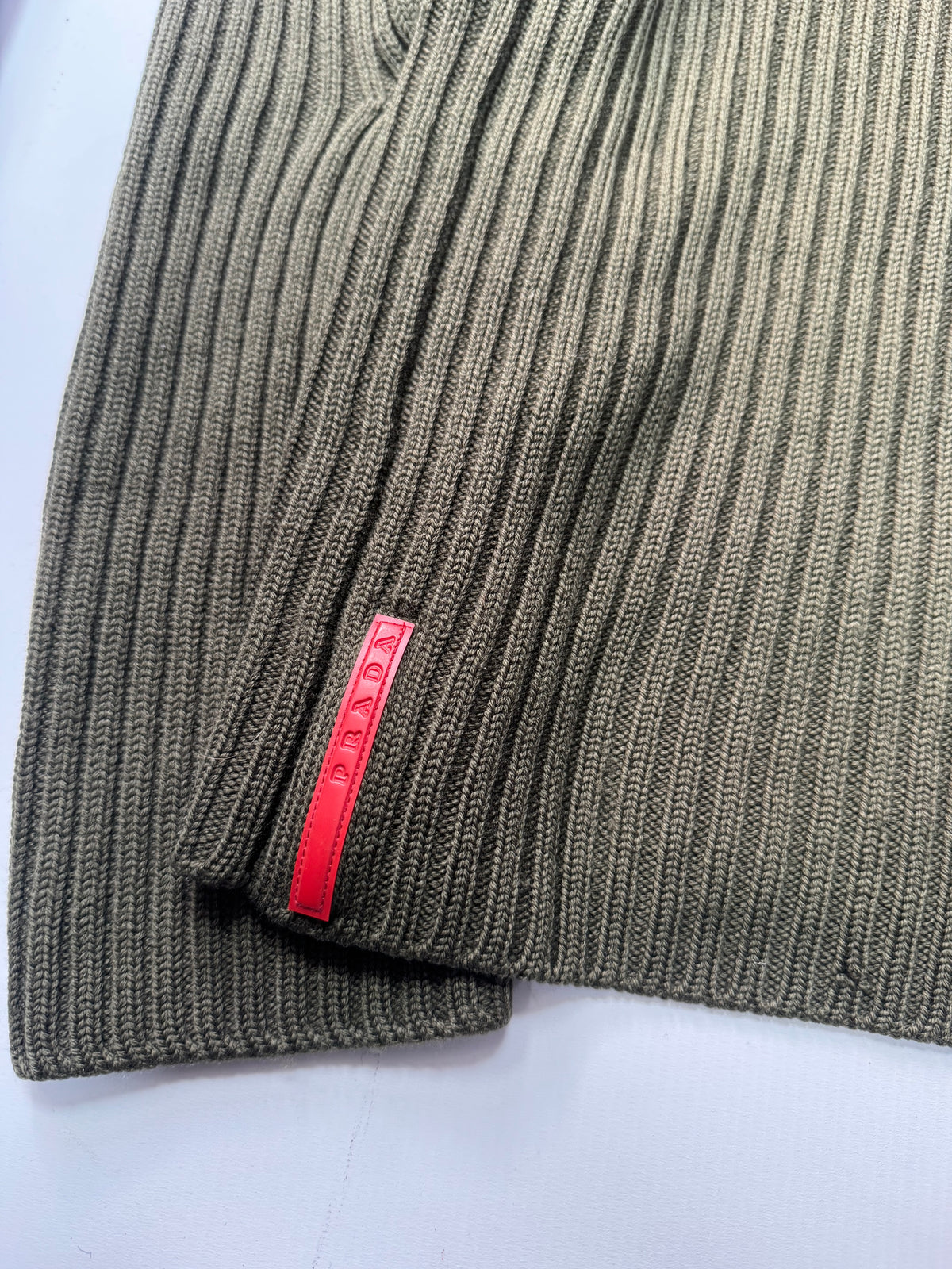 Prada sport lana wool knit zip up (L)