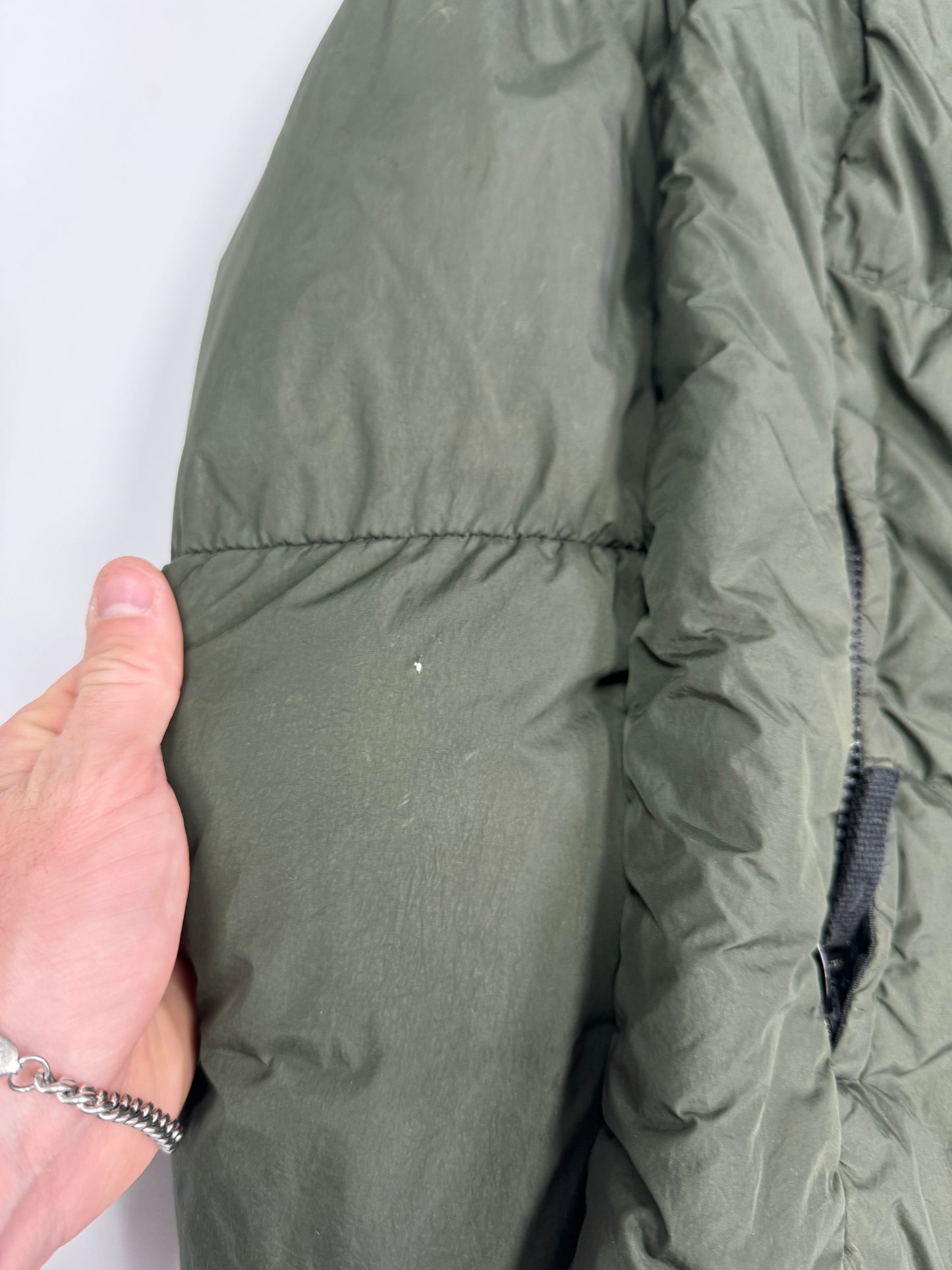 Stone island crinkle reps down jacket (L)