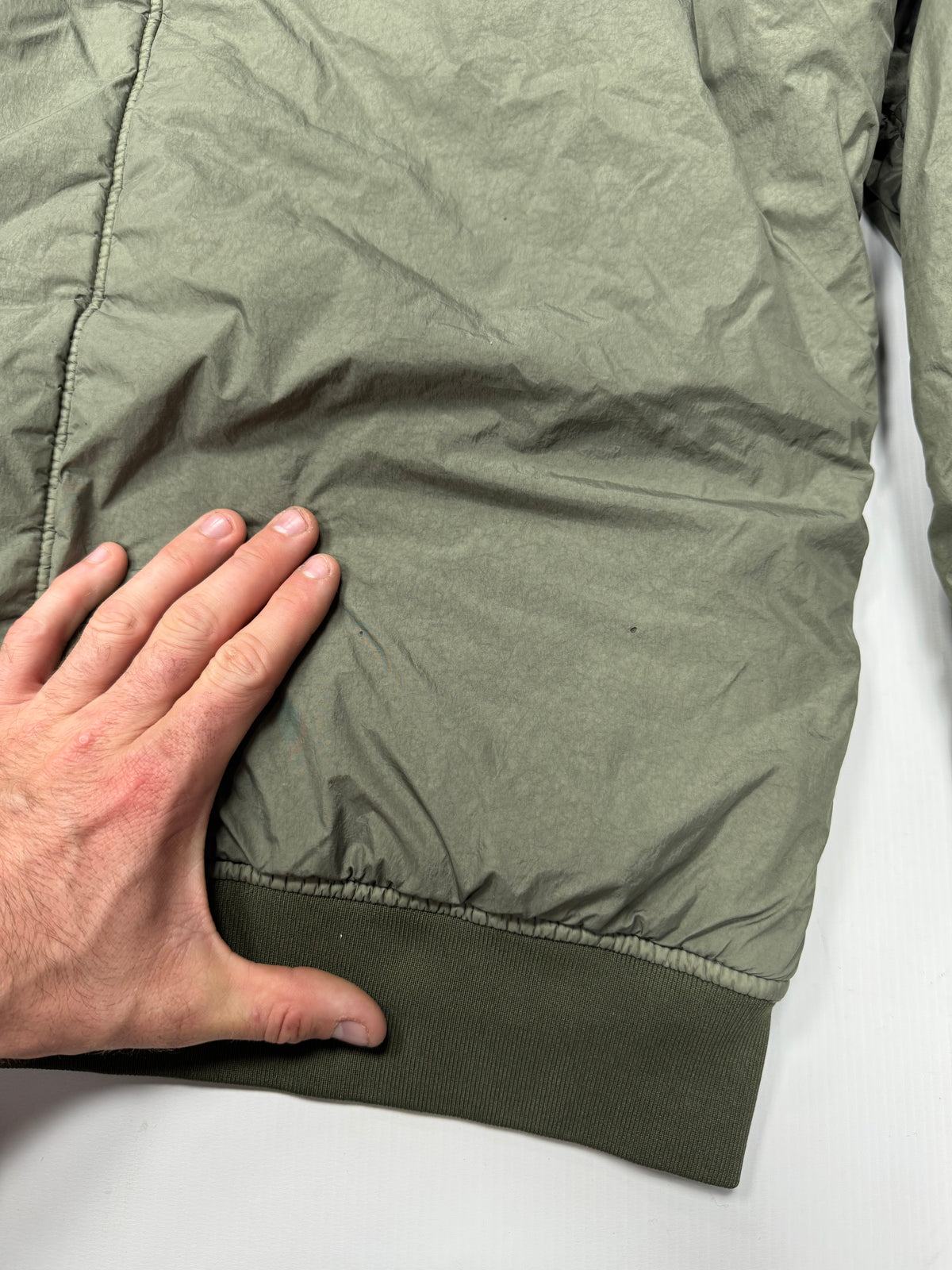 Stone island garment dyed crinkle reps hooded Ny bomber jacket (L)