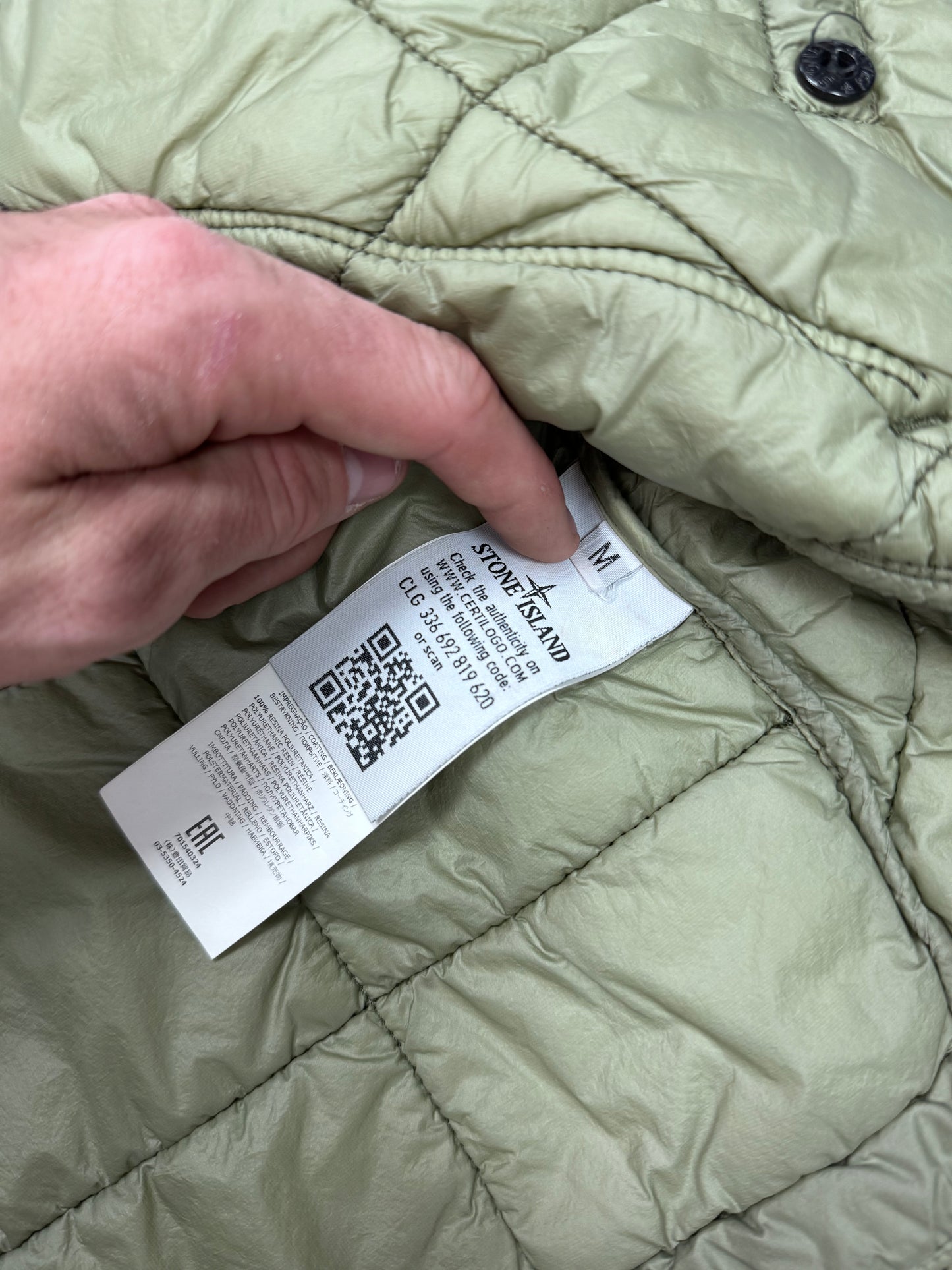 Stone island garment dyed padded jacket (M)