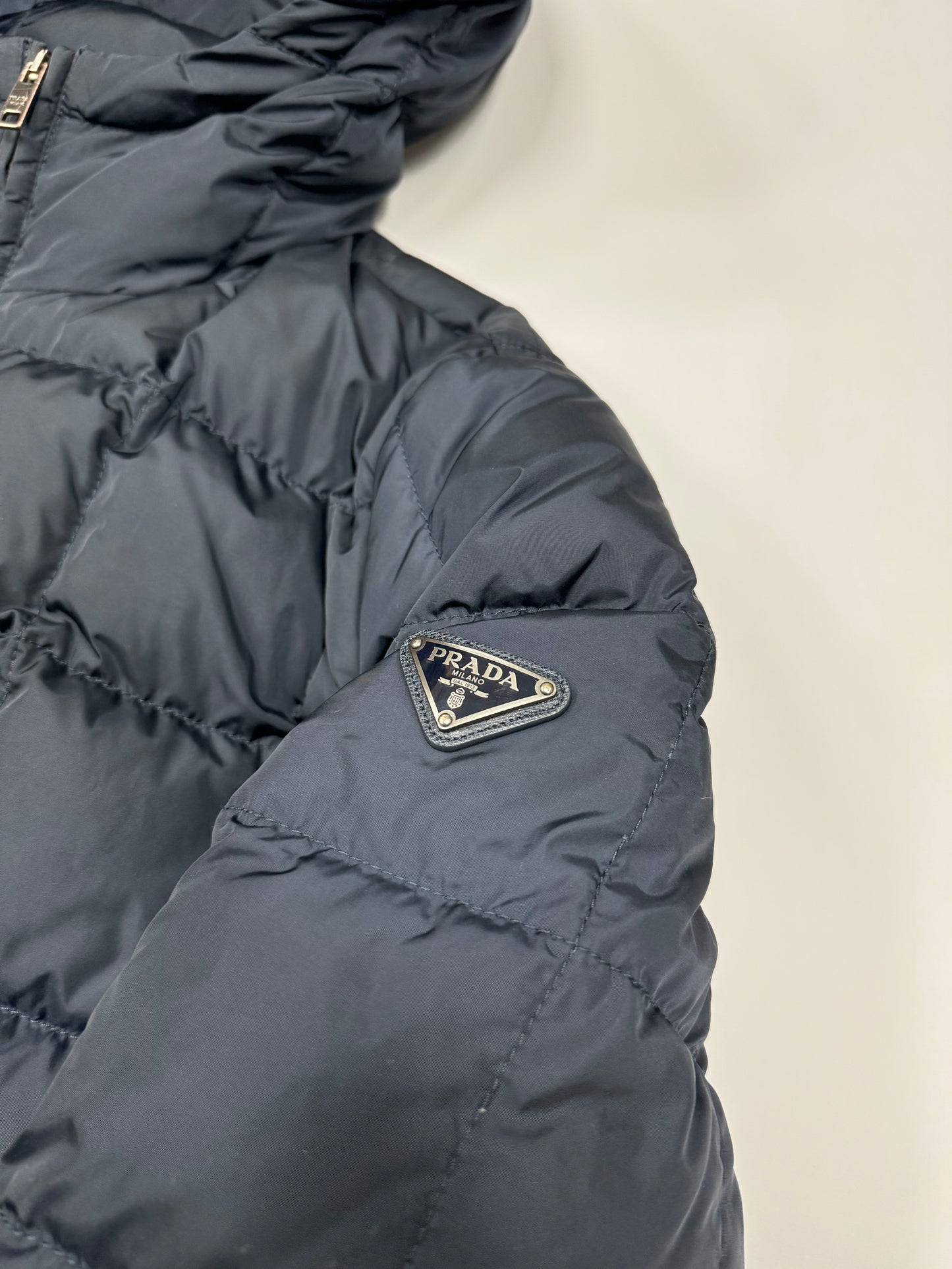 Prada Milano nylon square panel down jacket (L)
