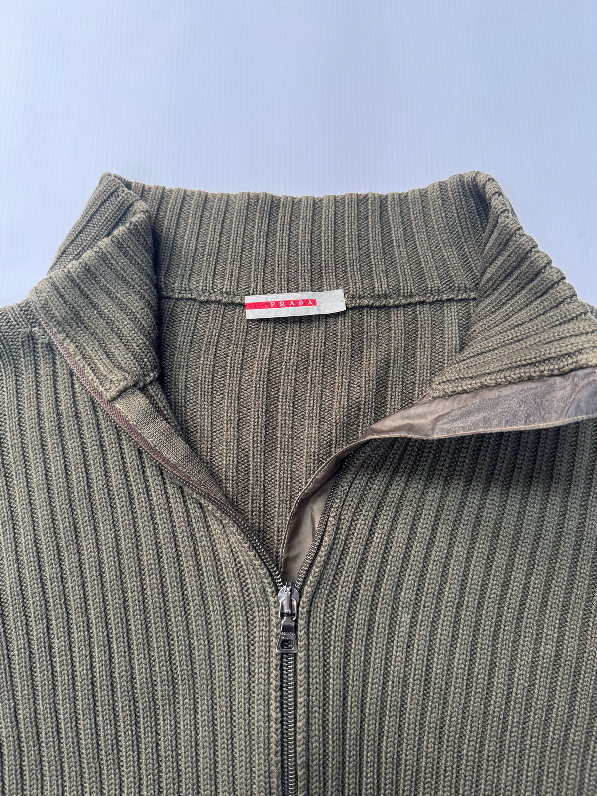 Prada sport lana wool knit zip up (L)