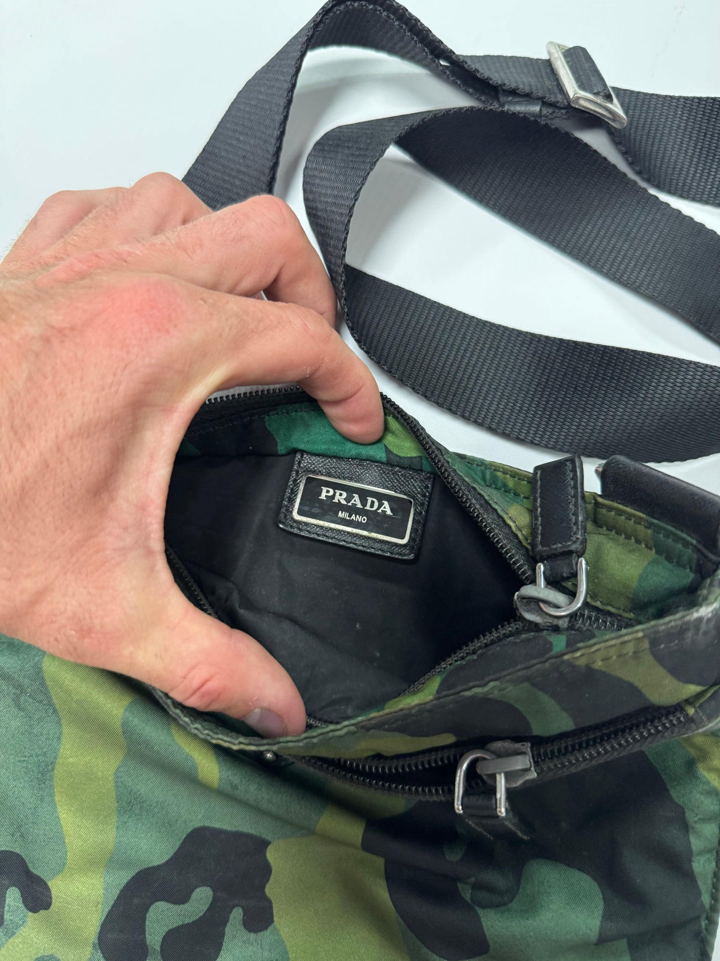 Prada Milano nylon camo shoulder bag (OS)