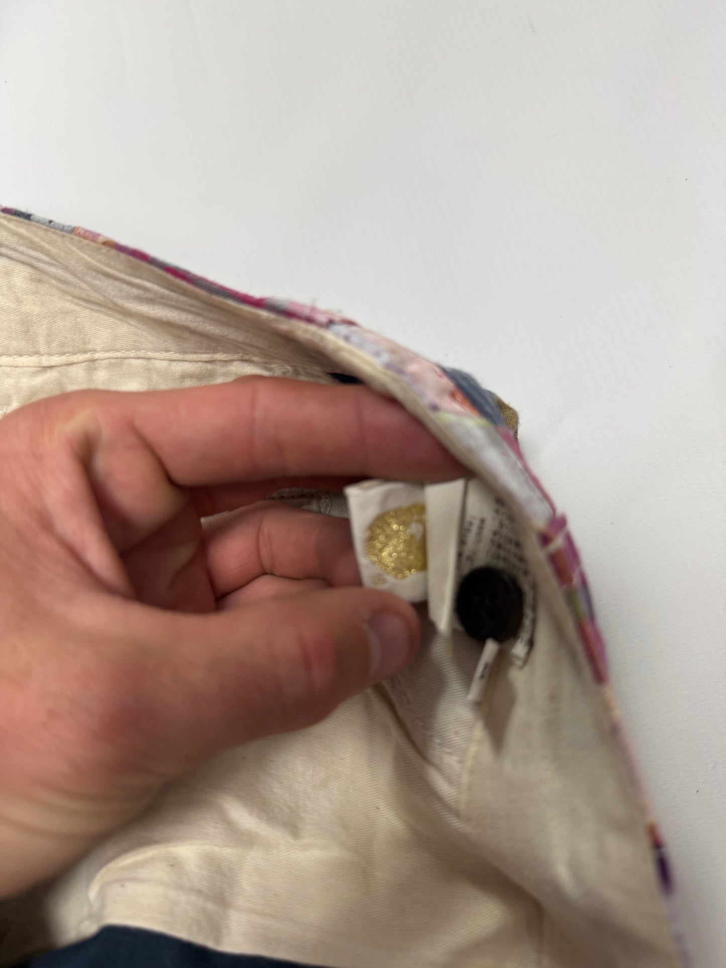 Bape patch work plaid shorts (M)