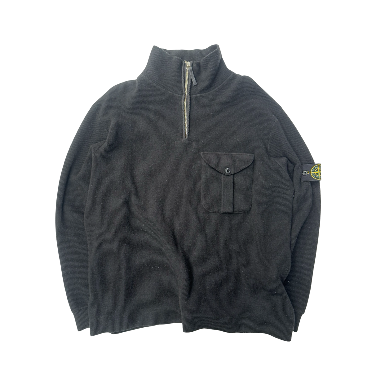 Stone island vintage quarter zip knit sweatshirt (XXL)