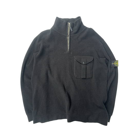 Stone island vintage quarter zip knit sweatshirt (XXL)