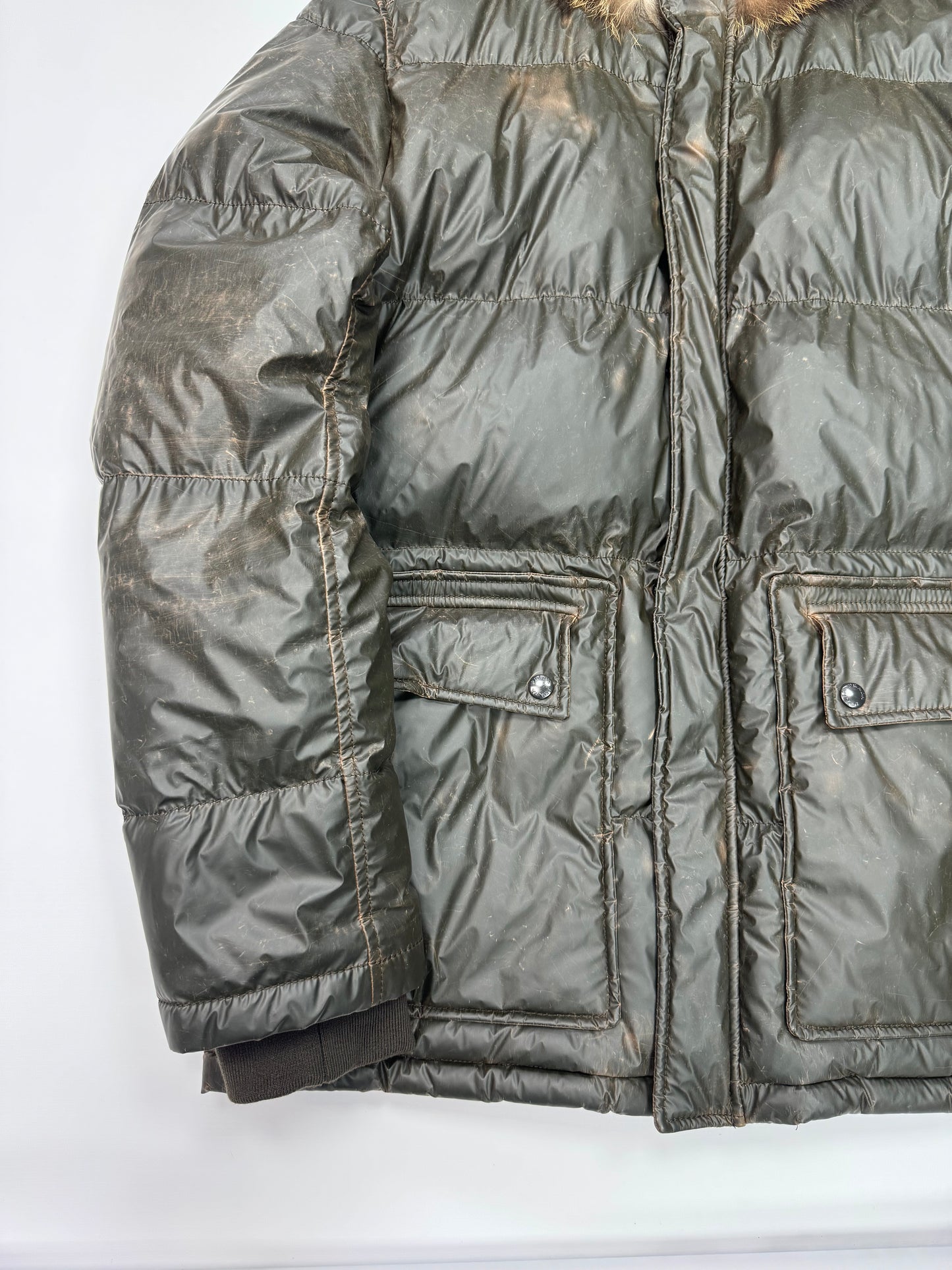 Prada sport fur hood puffer jacket (L)