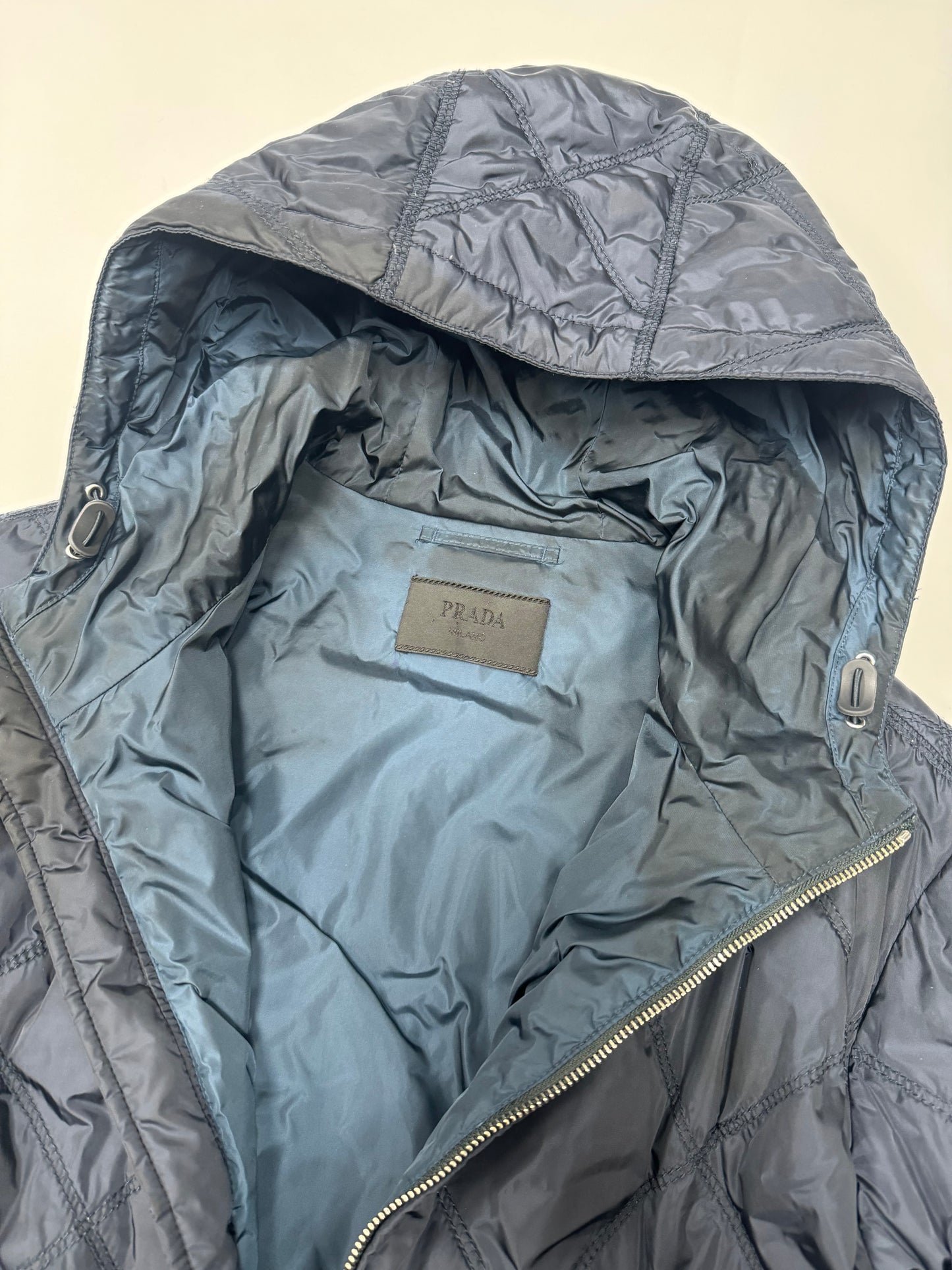Prada Milano nylon diamond stitch down jacket (XL)
