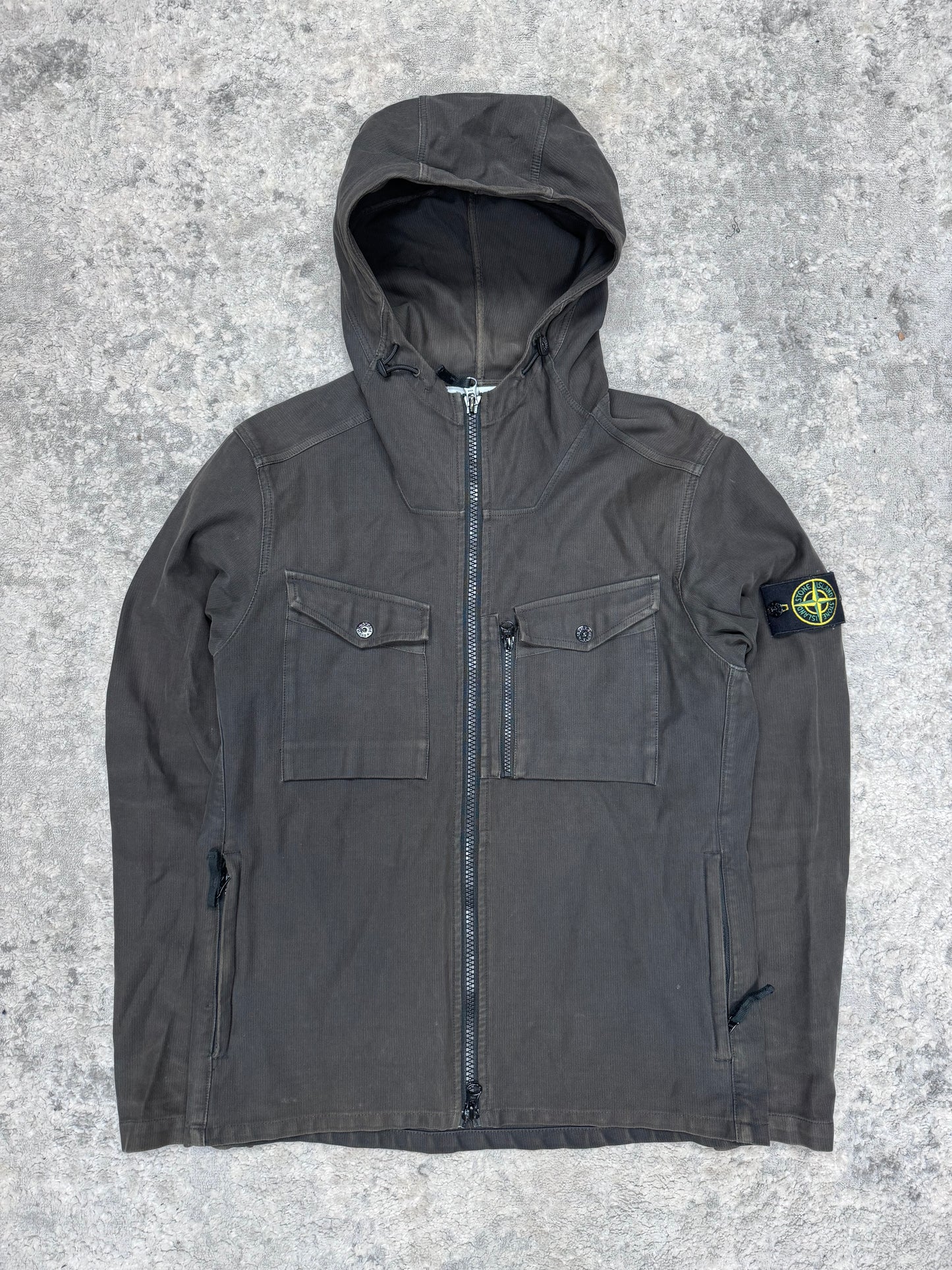 Stone island hooded over shirt (M)