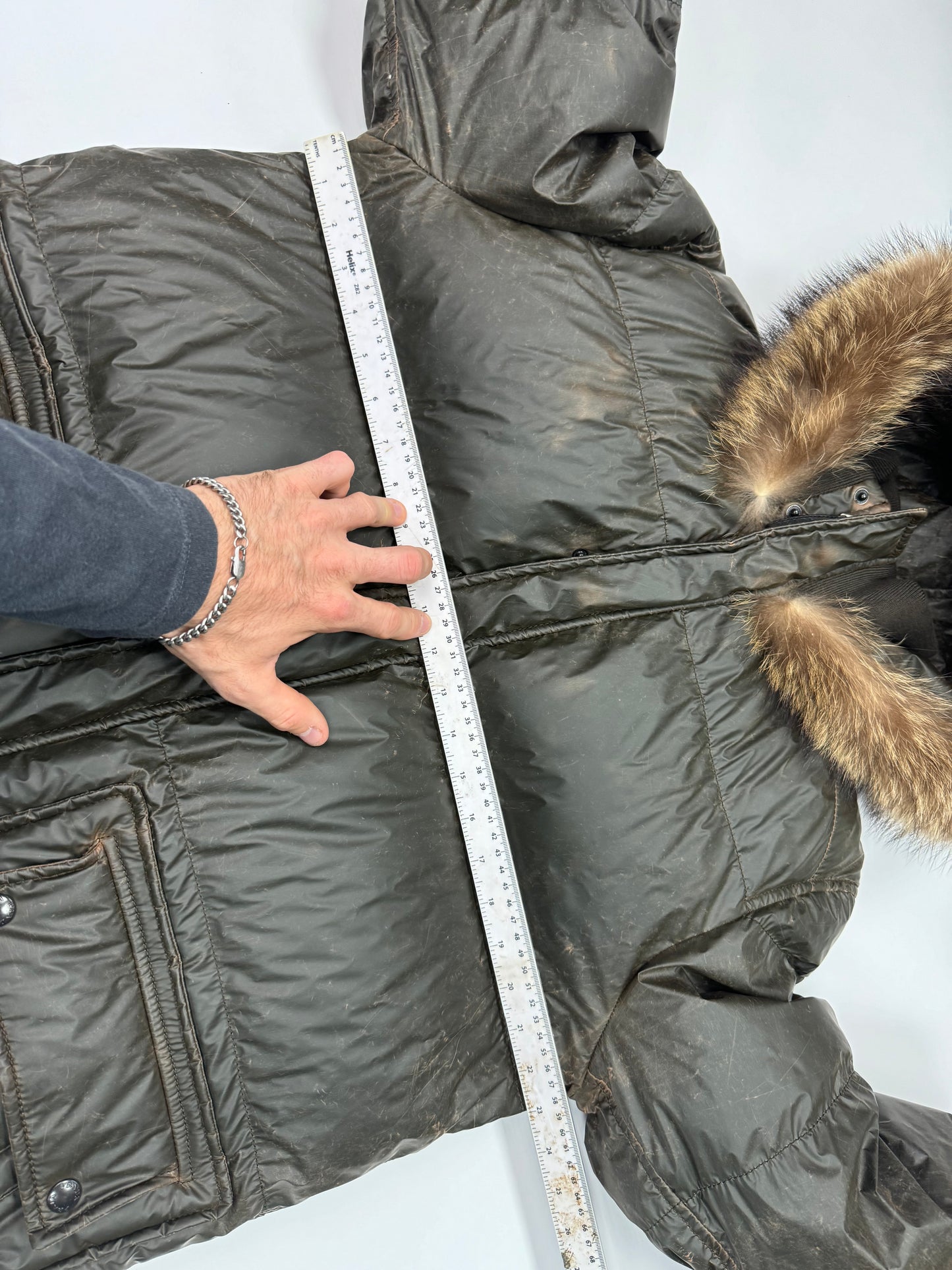 Prada sport fur hood puffer jacket (L)