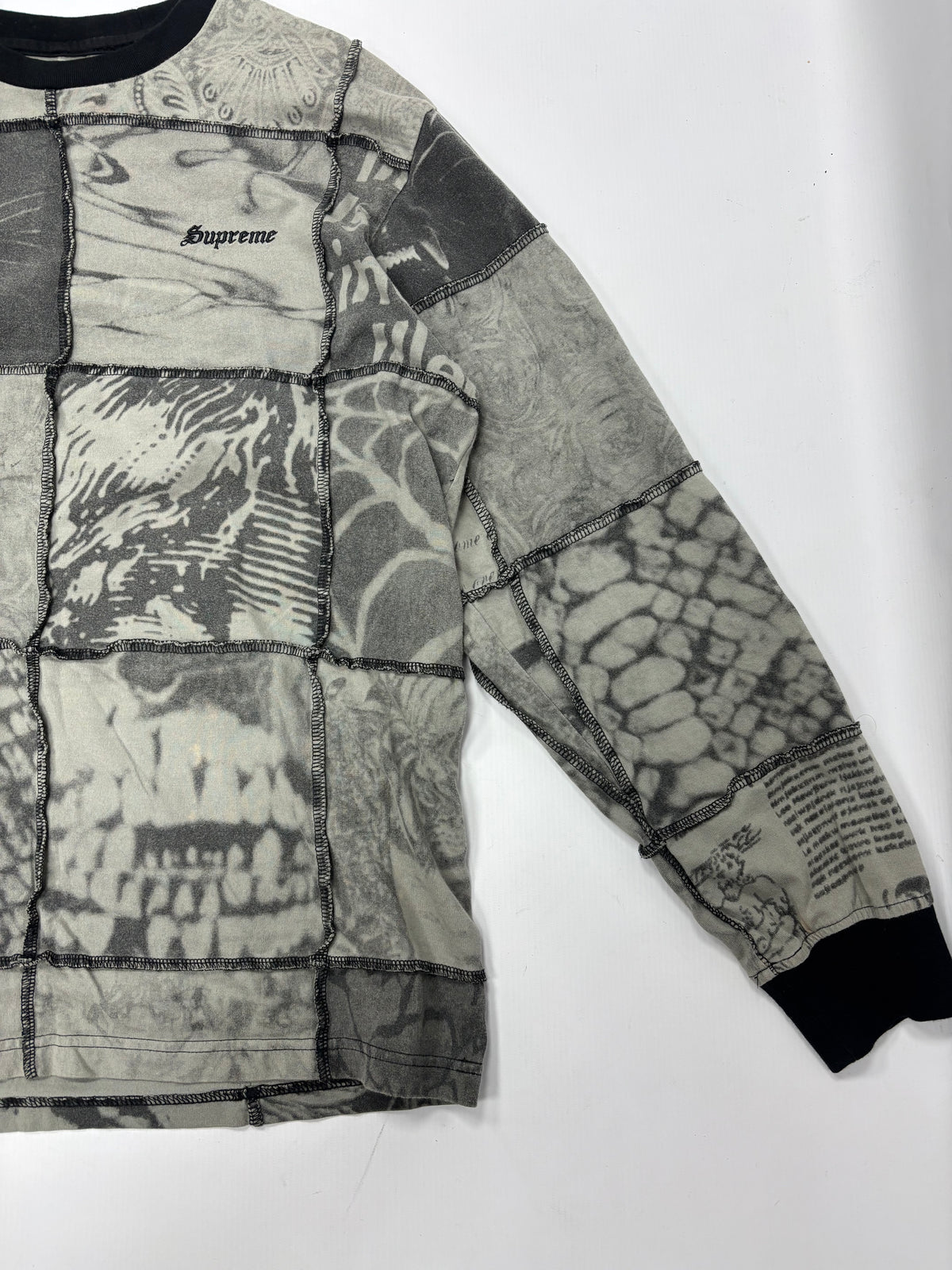Supreme patchwork long sleeve top (M)