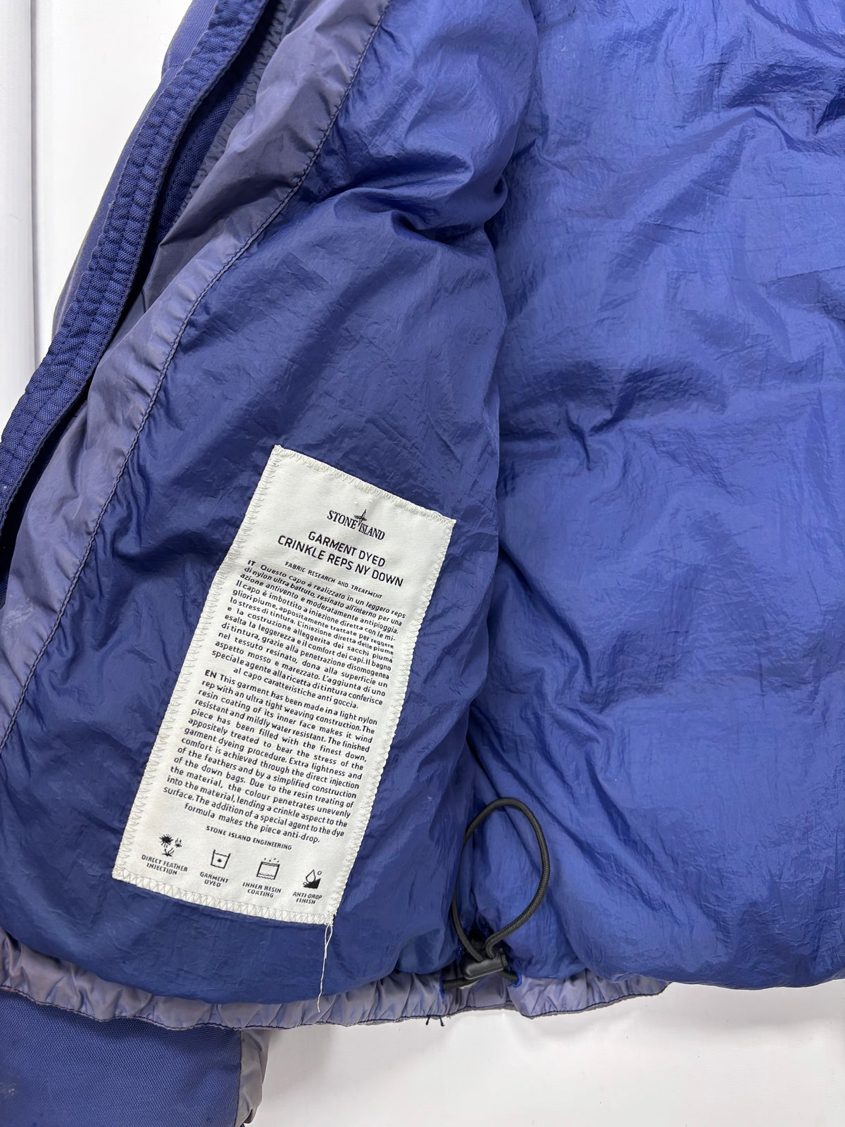 Stone island garment dyed down jacket (L)