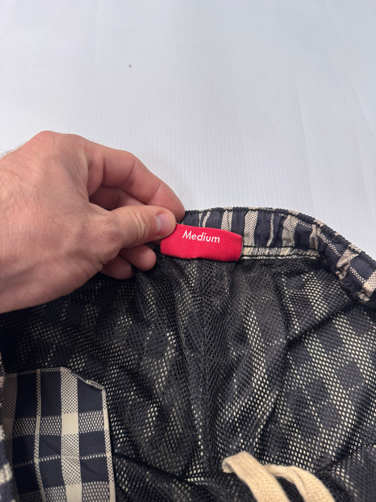 Supreme plaid track pants (M)
