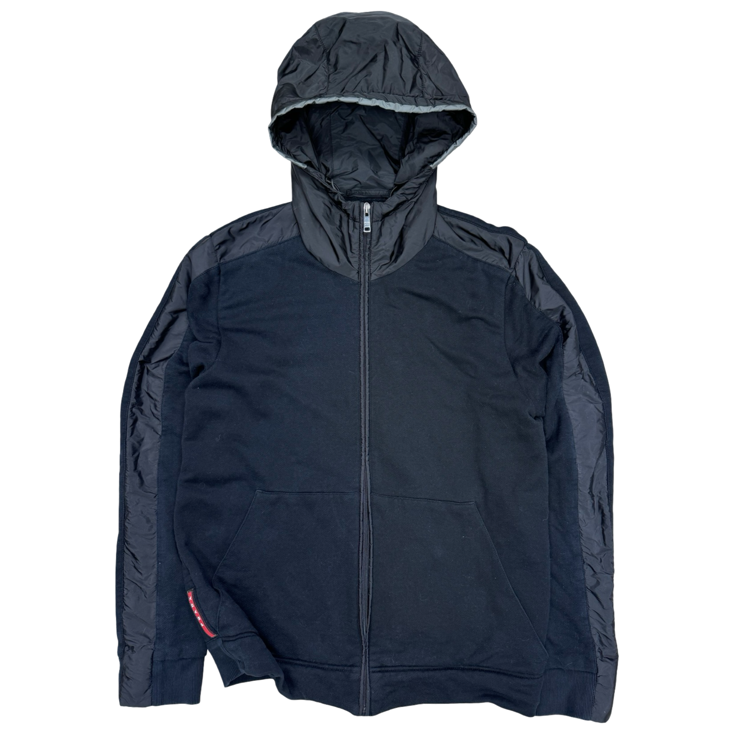 Prada sport nylon panel zip up hoodie (M)