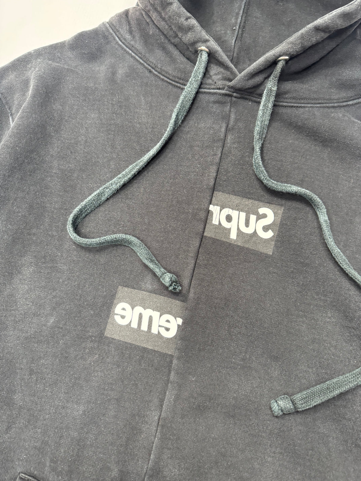 Supreme x comme des garçon split box logo hoodie (M)